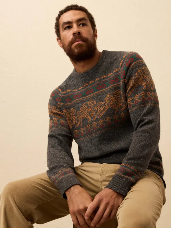 Donegal Crew Sweater - Charcoal Coast Fairisle sold by Faherty