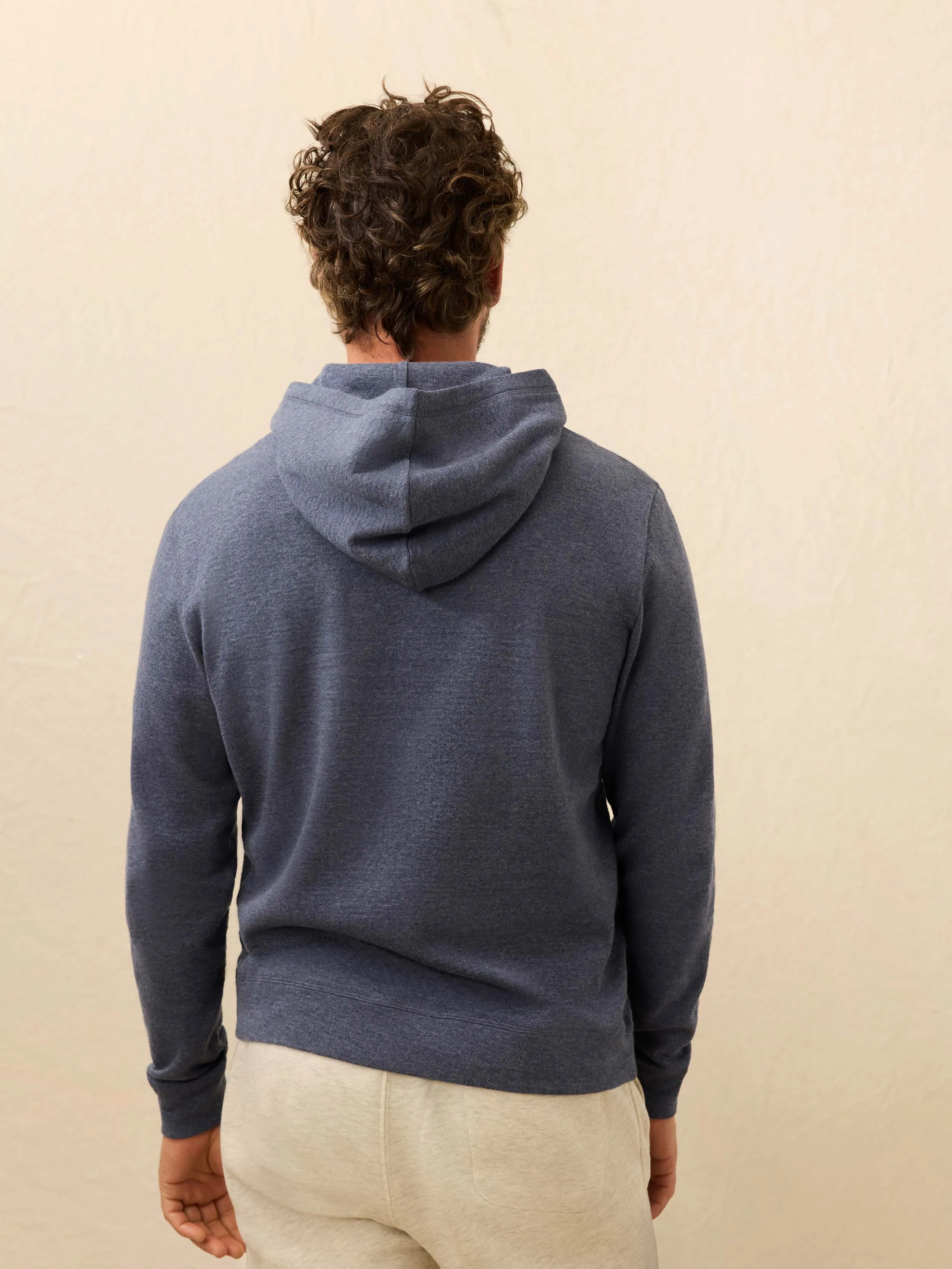 Aspen Lounge Cashmere Hoodie - Night Ocean Melange sold by Faherty product image thumbnail 4