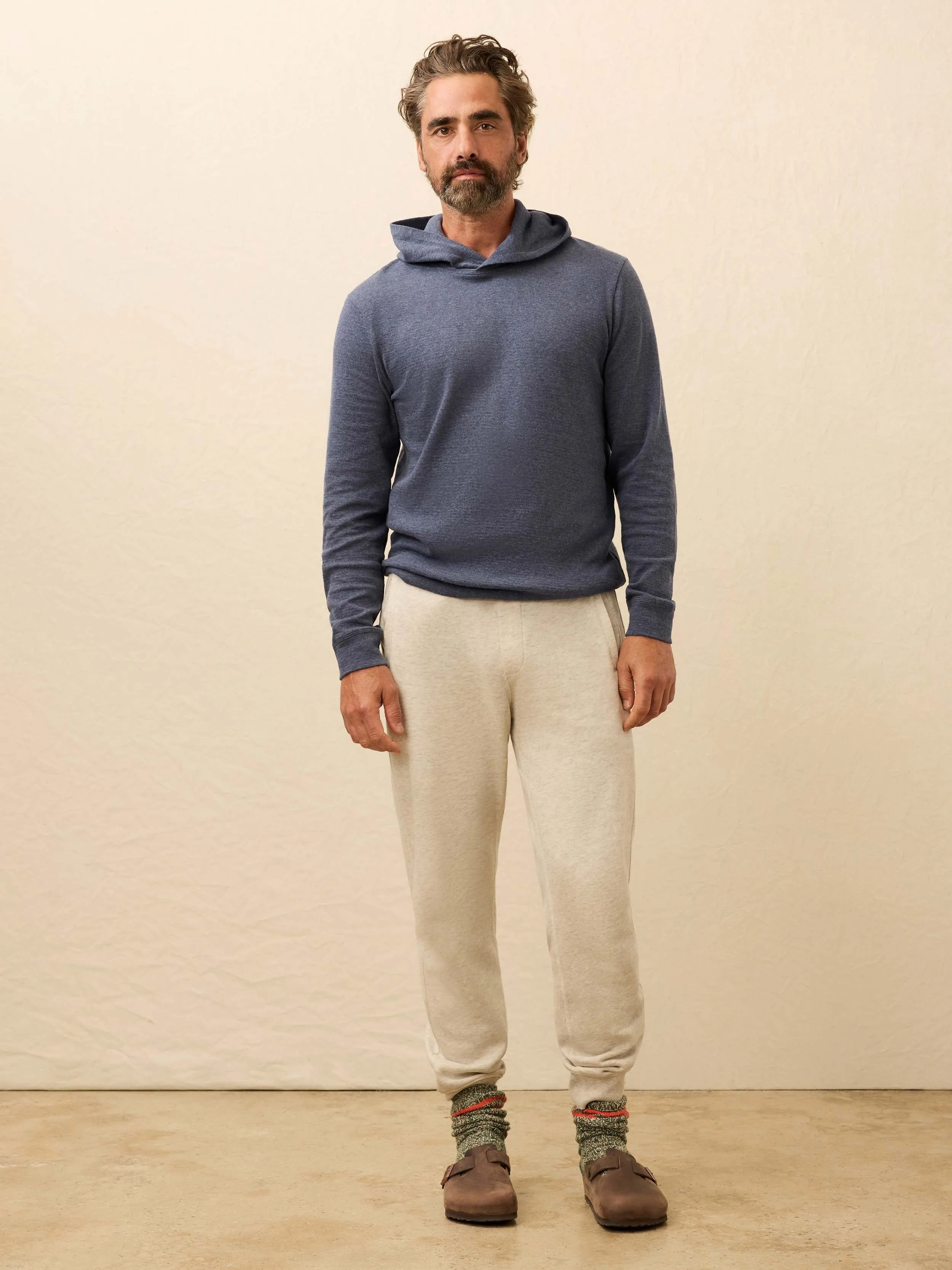 Aspen Lounge Cashmere Hoodie - Night Ocean Melange sold by Faherty product image thumbnail 3