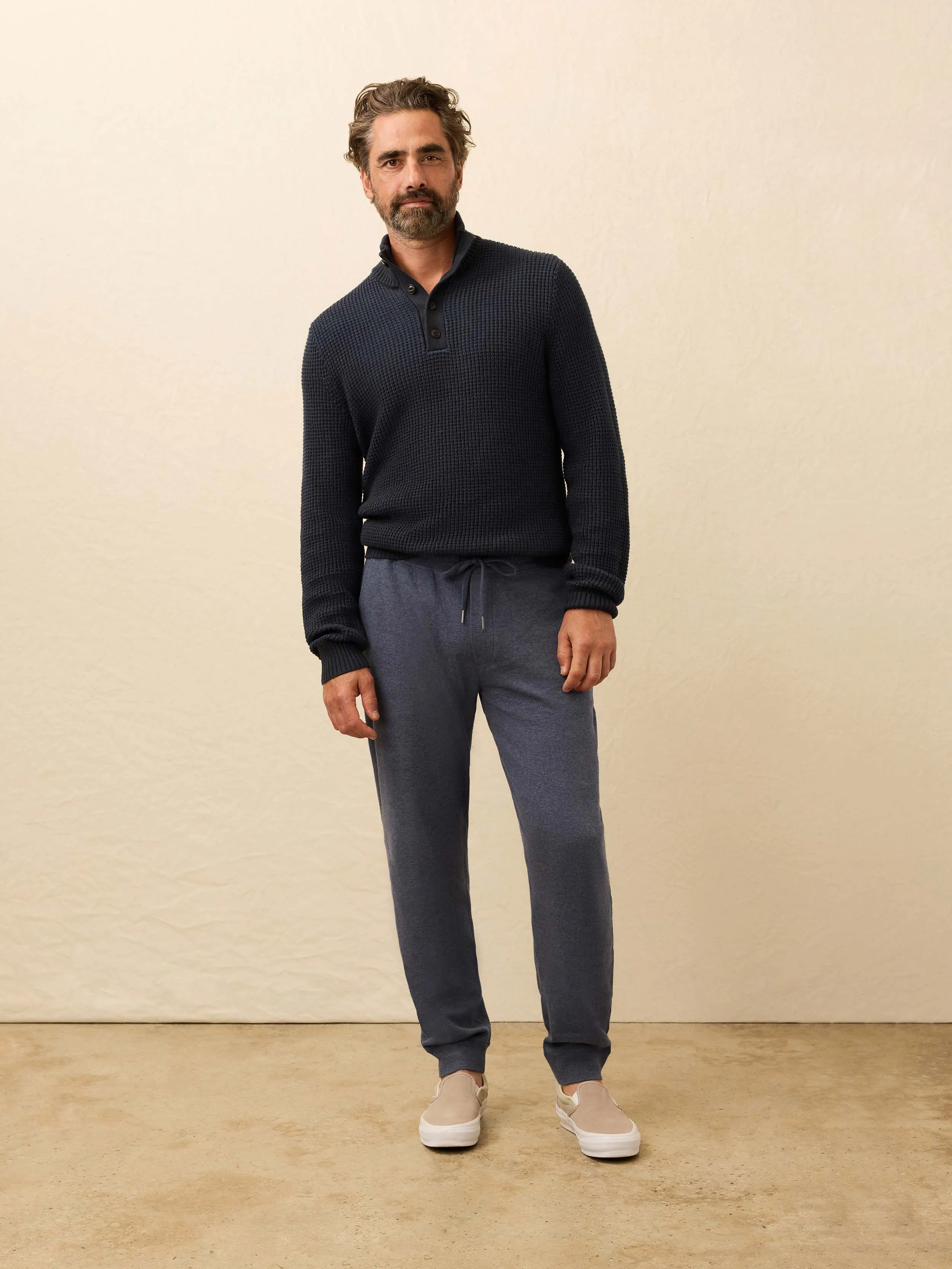 Aspen Lounge Cashmere Sweatpant - Night Ocean Melange sold by Faherty product image thumbnail 5