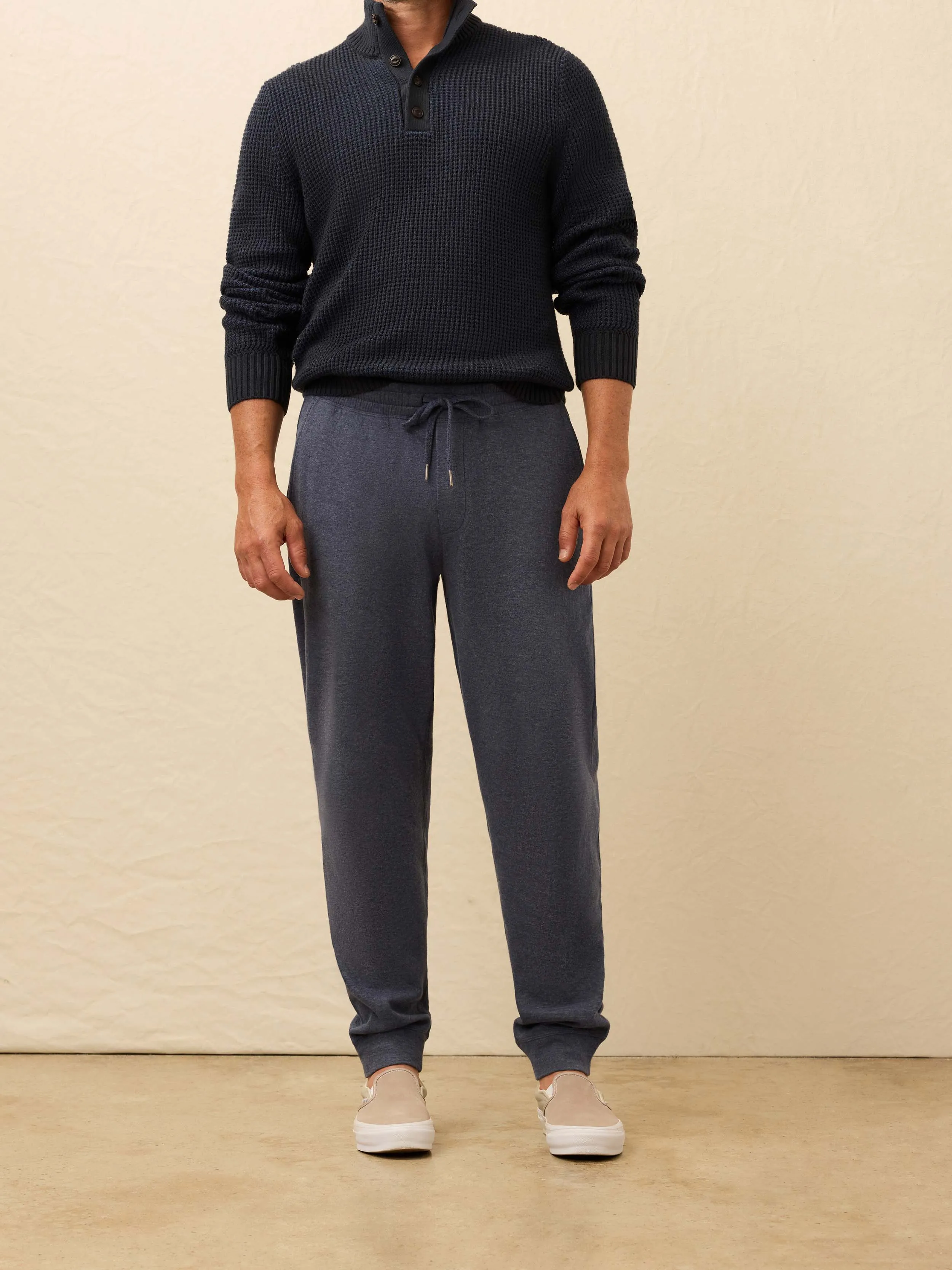 Aspen Lounge Cashmere Sweatpant - Night Ocean Melange sold by Faherty product image thumbnail 2