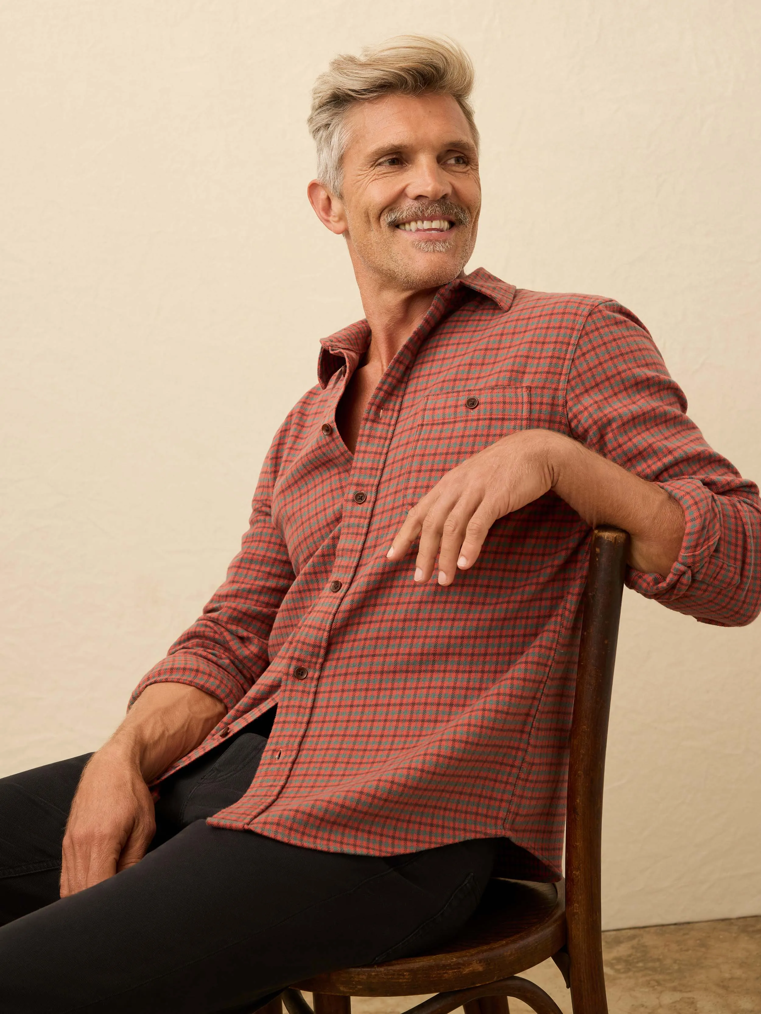 Super Brushed Flannel - Amber Hills Check sold by Faherty