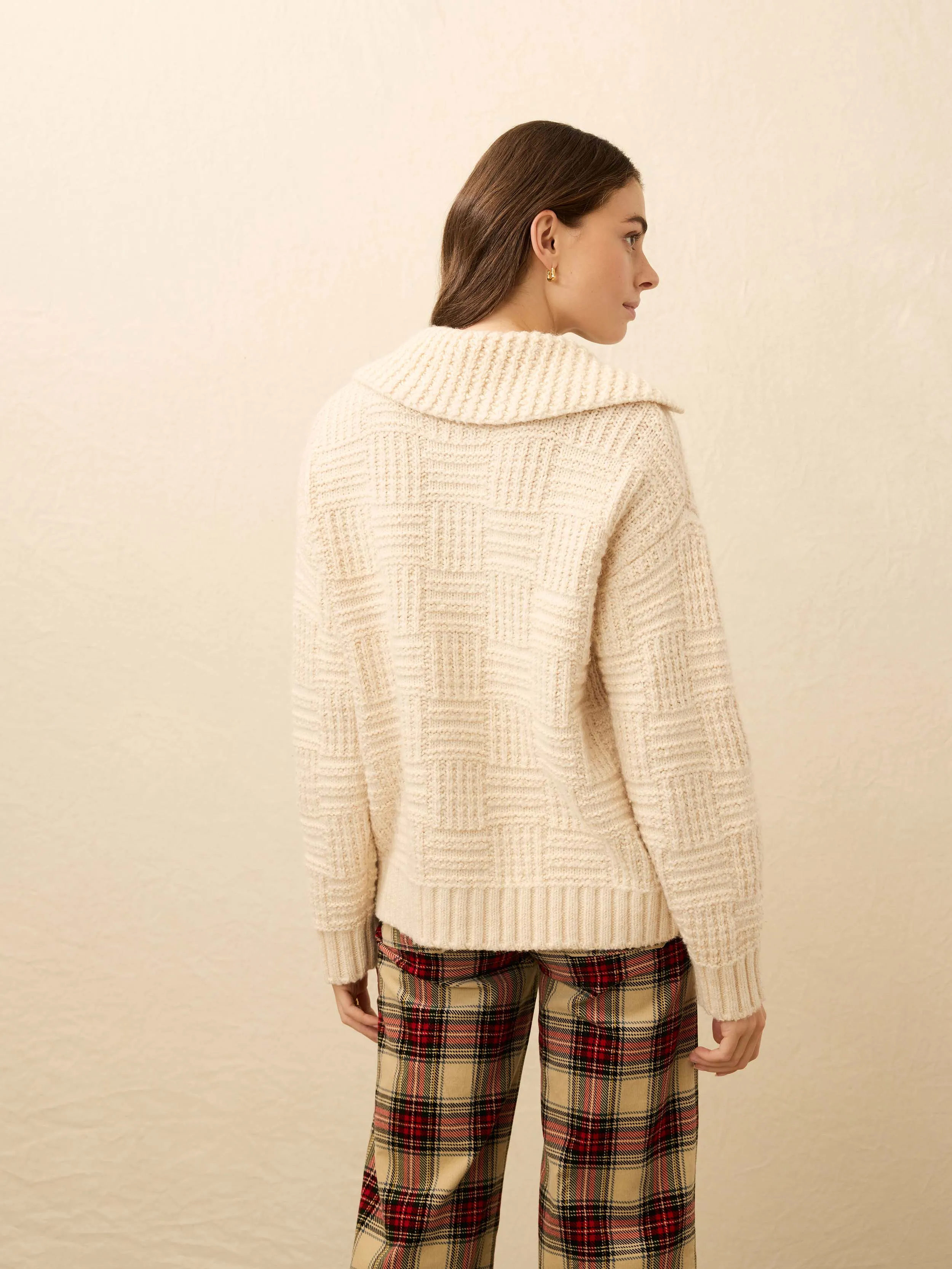 Heirloom Cotton Outback Cardigan - Cream sold by Faherty product image thumbnail 4
