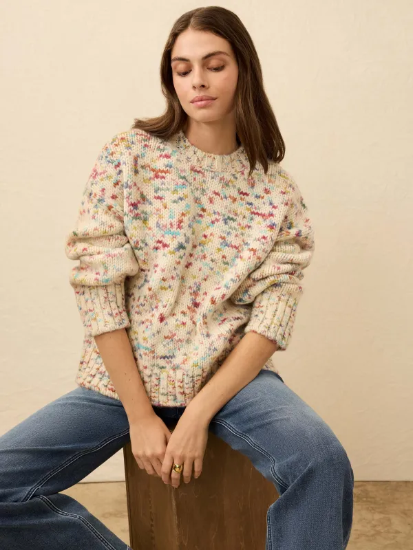 Superfine Alpaca Summit Sweater - Snow Sprinkle sold by Faherty