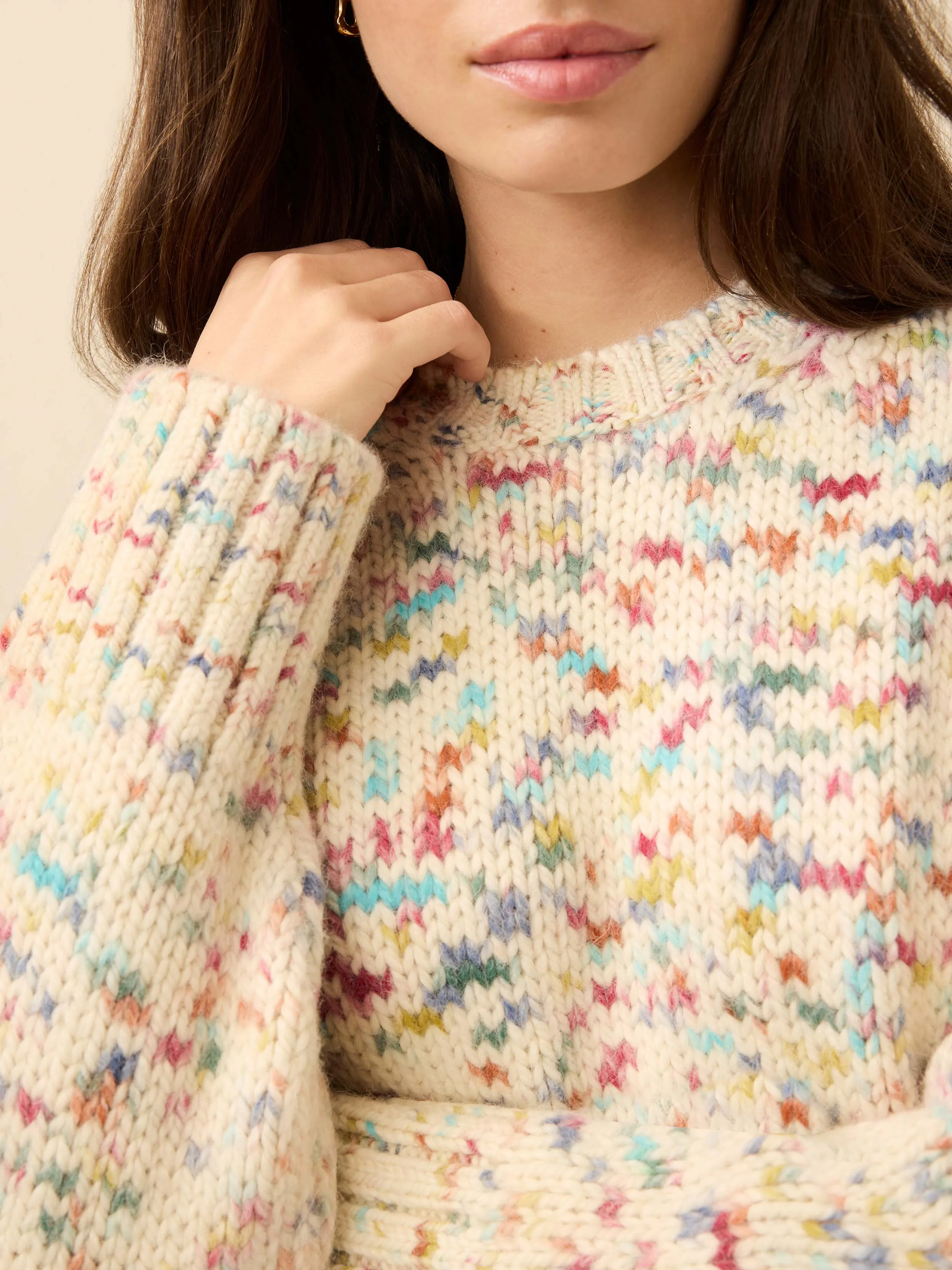 Superfine Alpaca Summit Sweater - Snow Sprinkle sold by Faherty product image thumbnail 2