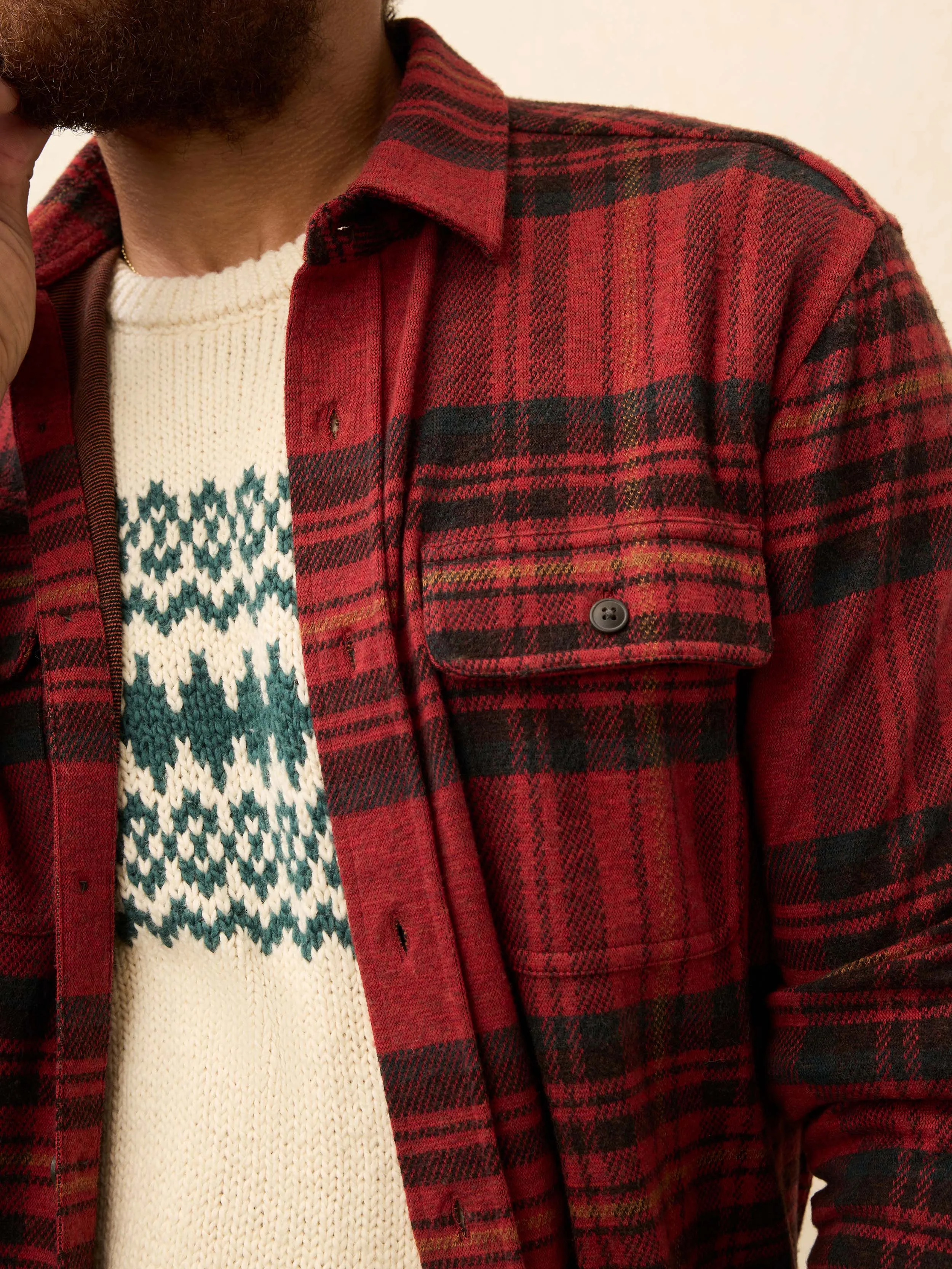Legend™ Sweater Shirt - Red Cedar Plaid sold by Faherty product image thumbnail 3