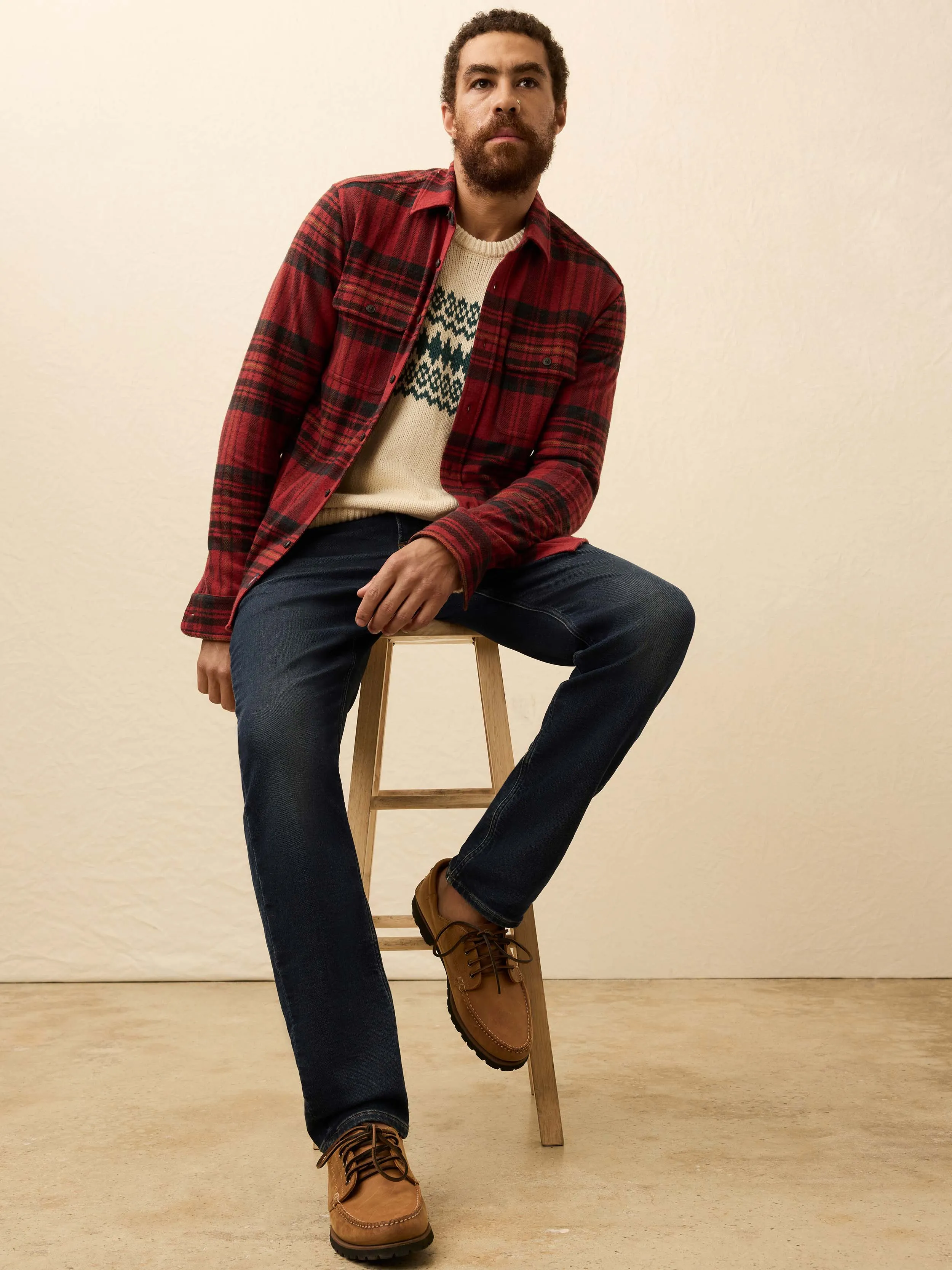 Legend™ Sweater Shirt - Red Cedar Plaid sold by Faherty product image thumbnail 2