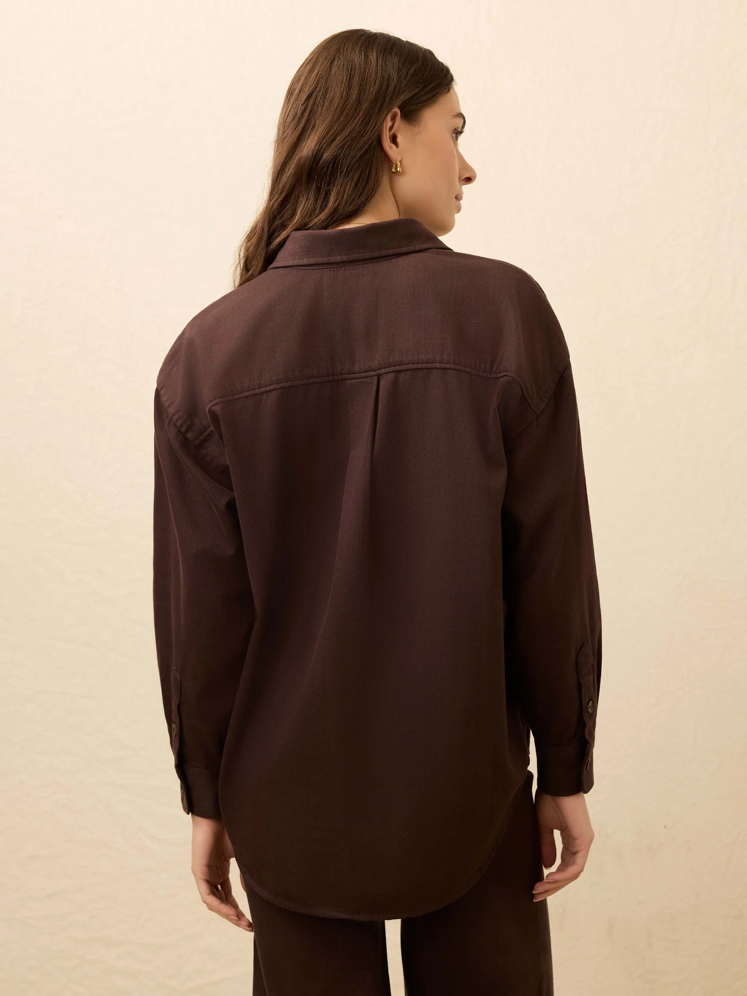 Sunfair Denim Shirt - Chocolate Brown sold by Faherty product image thumbnail 5