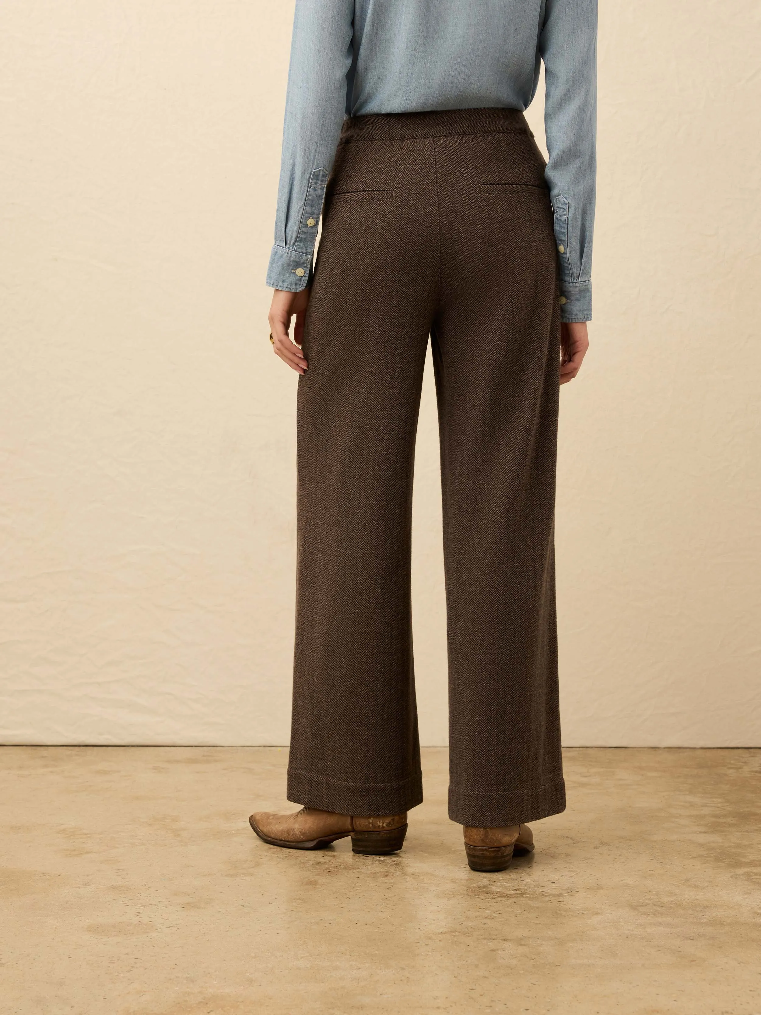 Inlet Knit Tweed Trouser - Woodland Herringbone sold by Faherty product image thumbnail 4