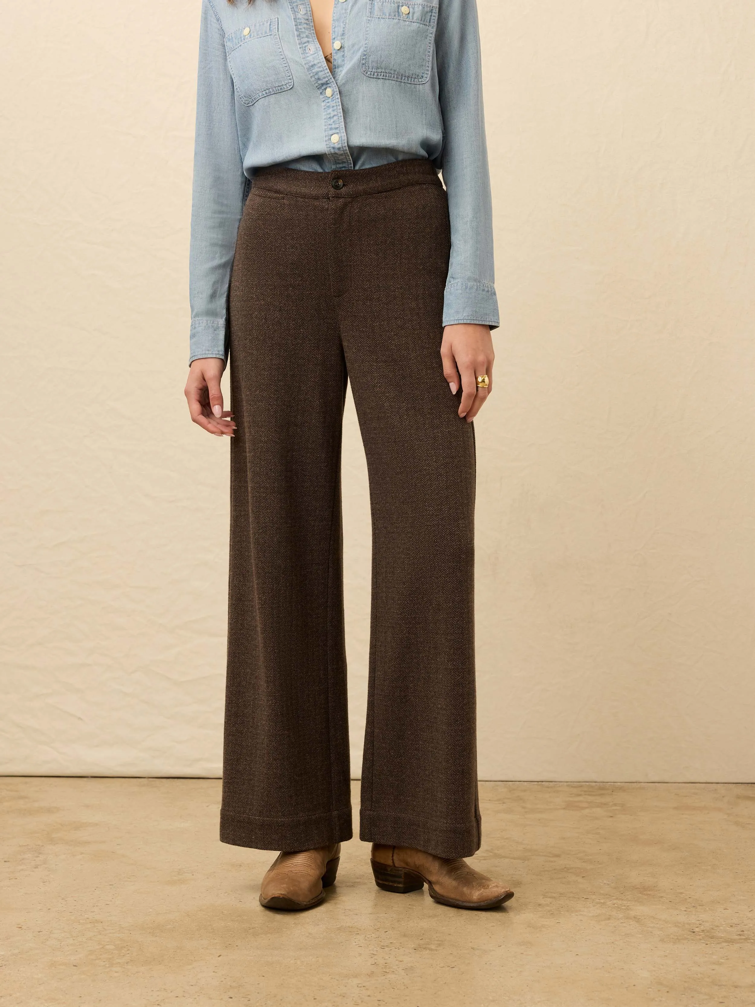 Inlet Knit Tweed Trouser - Woodland Herringbone sold by Faherty product image thumbnail 3