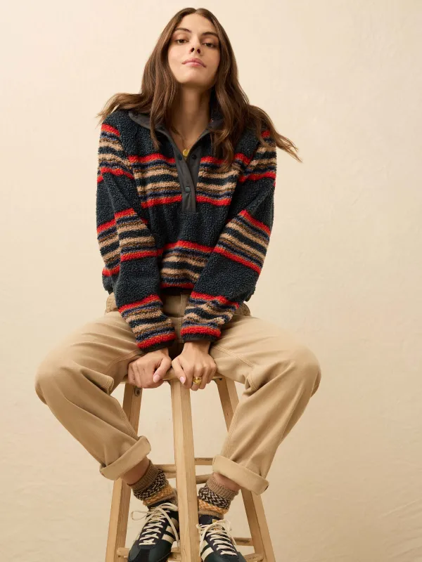 Fireside Fleece Popover - Fireside Stripe sold by Faherty