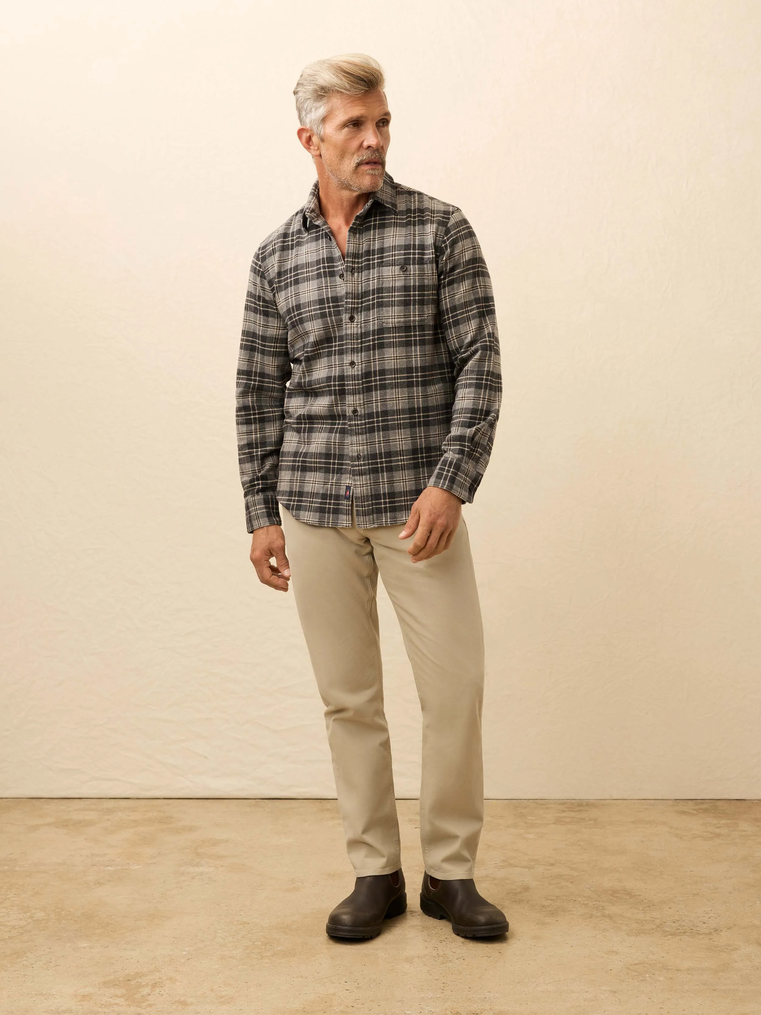 Super Brushed Flannel - Dark Cloud Plaid sold by Faherty product image thumbnail 3