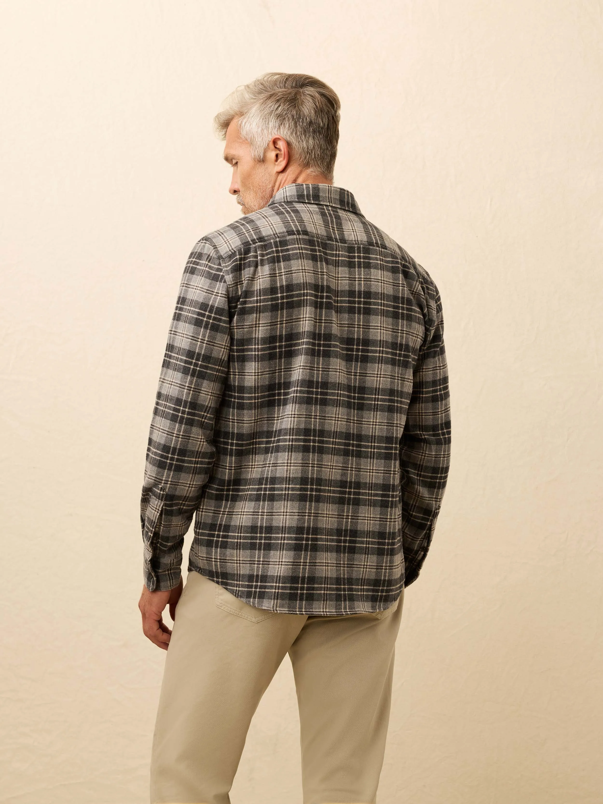 Super Brushed Flannel - Dark Cloud Plaid sold by Faherty product image thumbnail 4