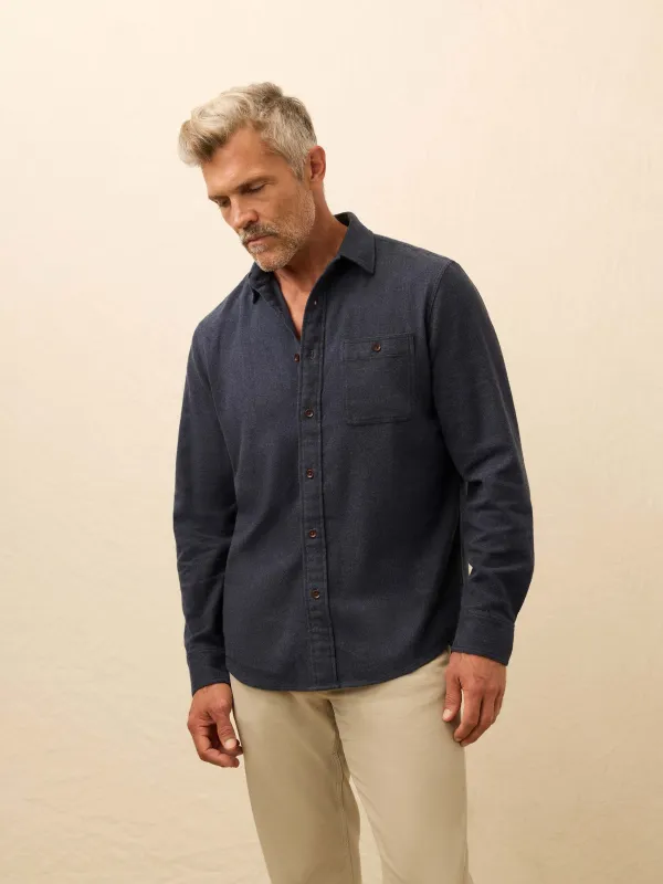 Super Brushed Flannel - Navy Harbor sold by Faherty