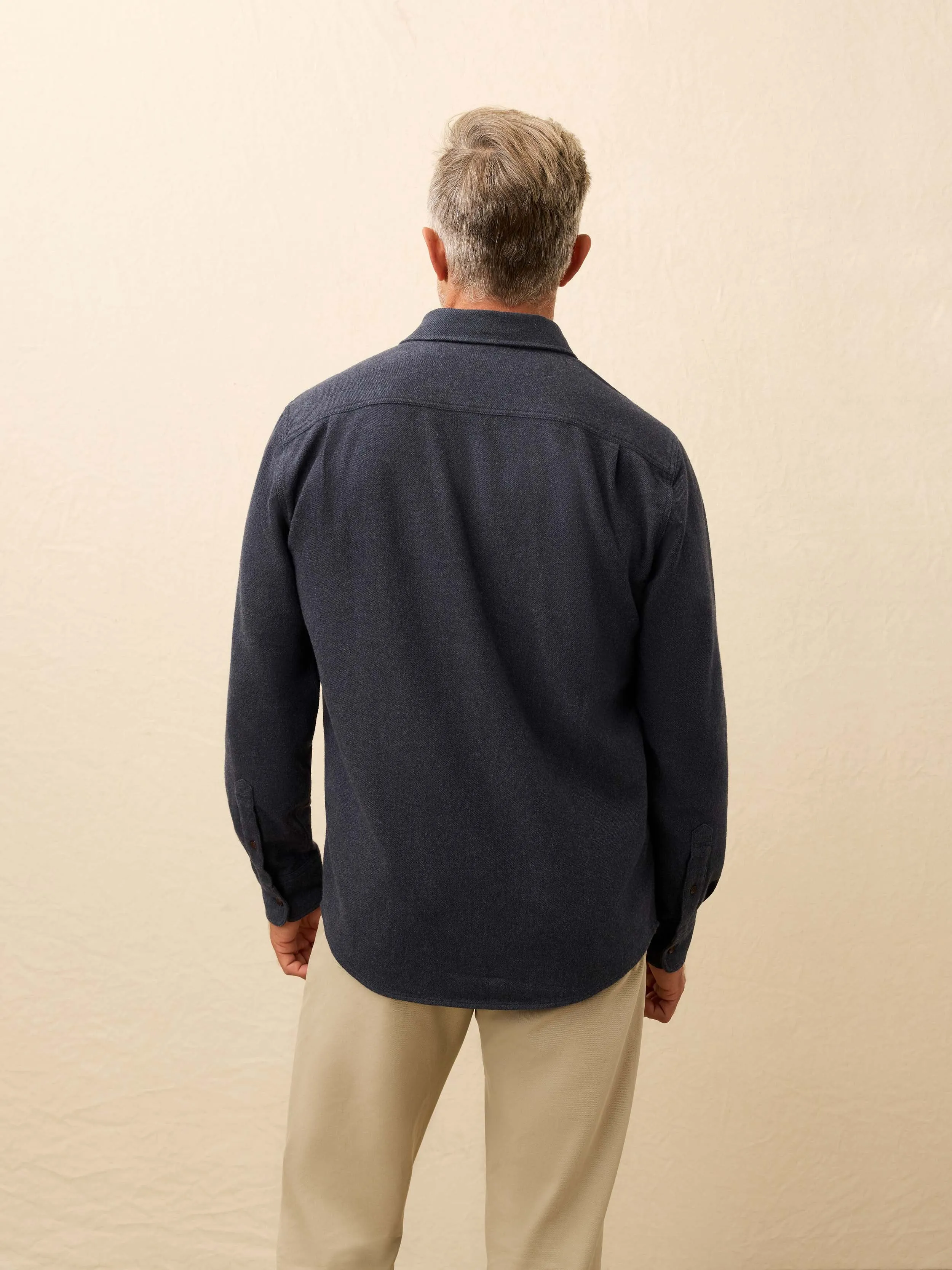 Super Brushed Flannel - Navy Harbor sold by Faherty product image thumbnail 3