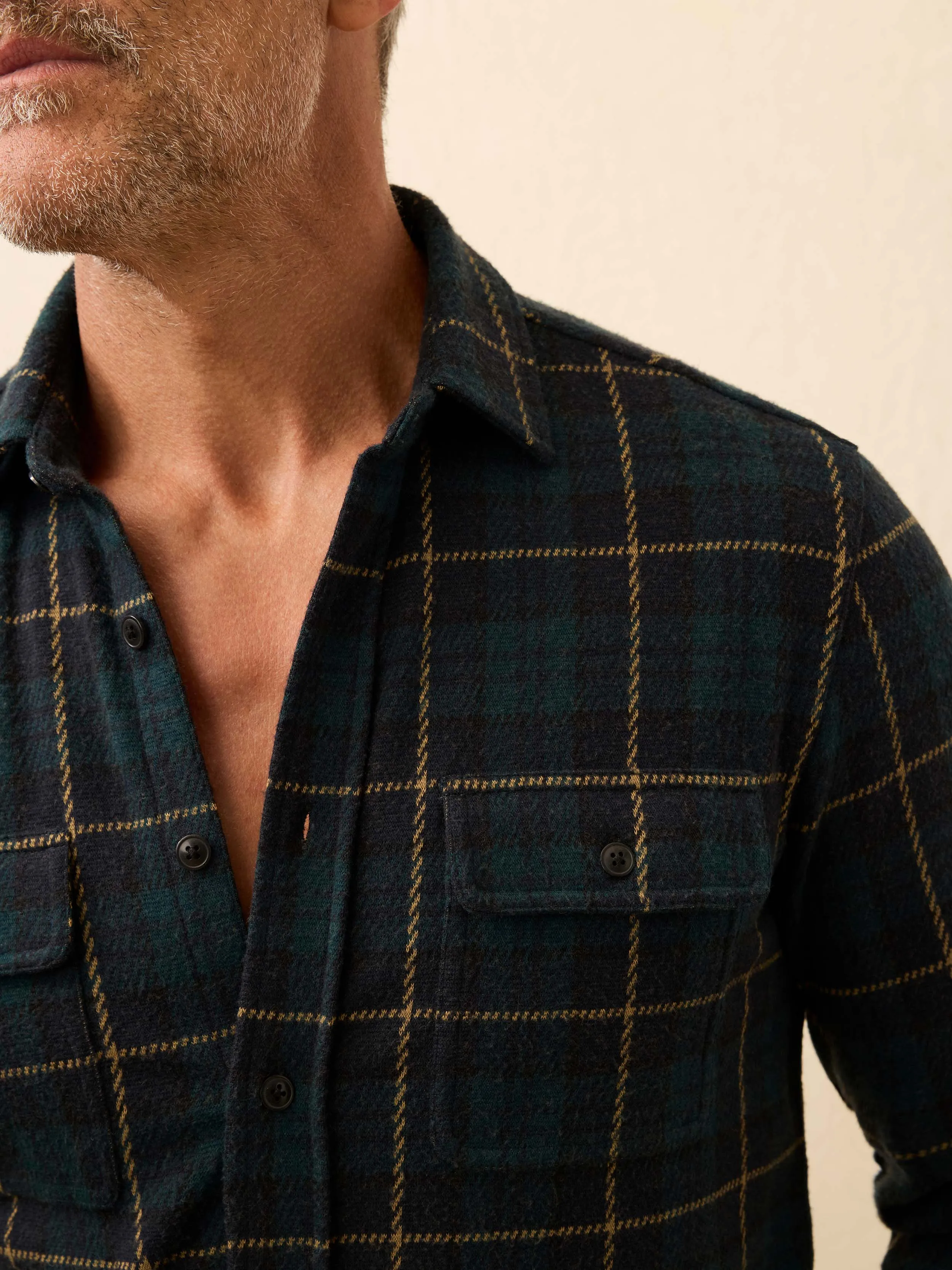 Legend™ Sweater Shirt - Lodge Blackwatch Plaid sold by Faherty product image thumbnail 2