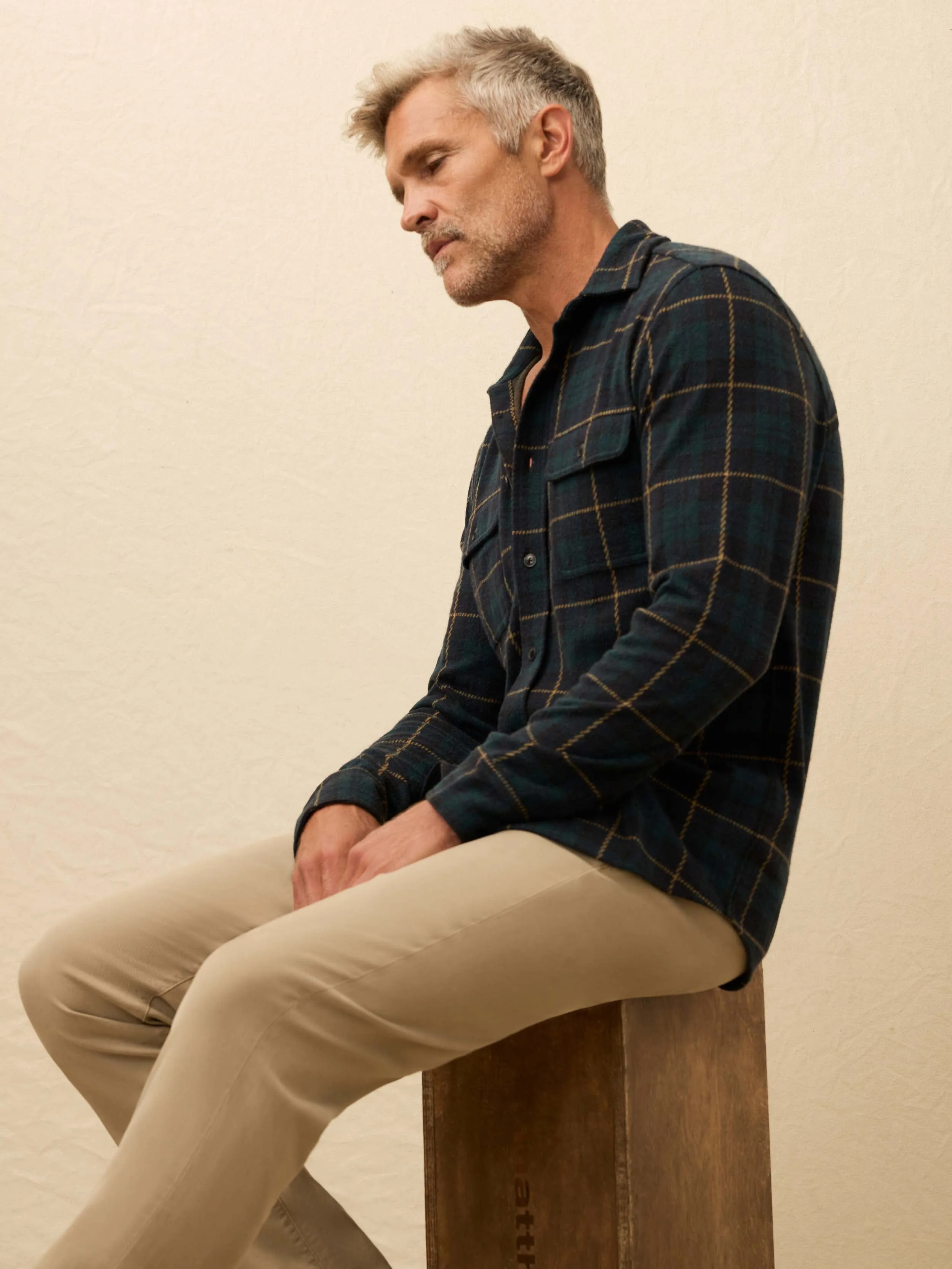 Legend™ Sweater Shirt - Lodge Blackwatch Plaid sold by Faherty product image thumbnail 5