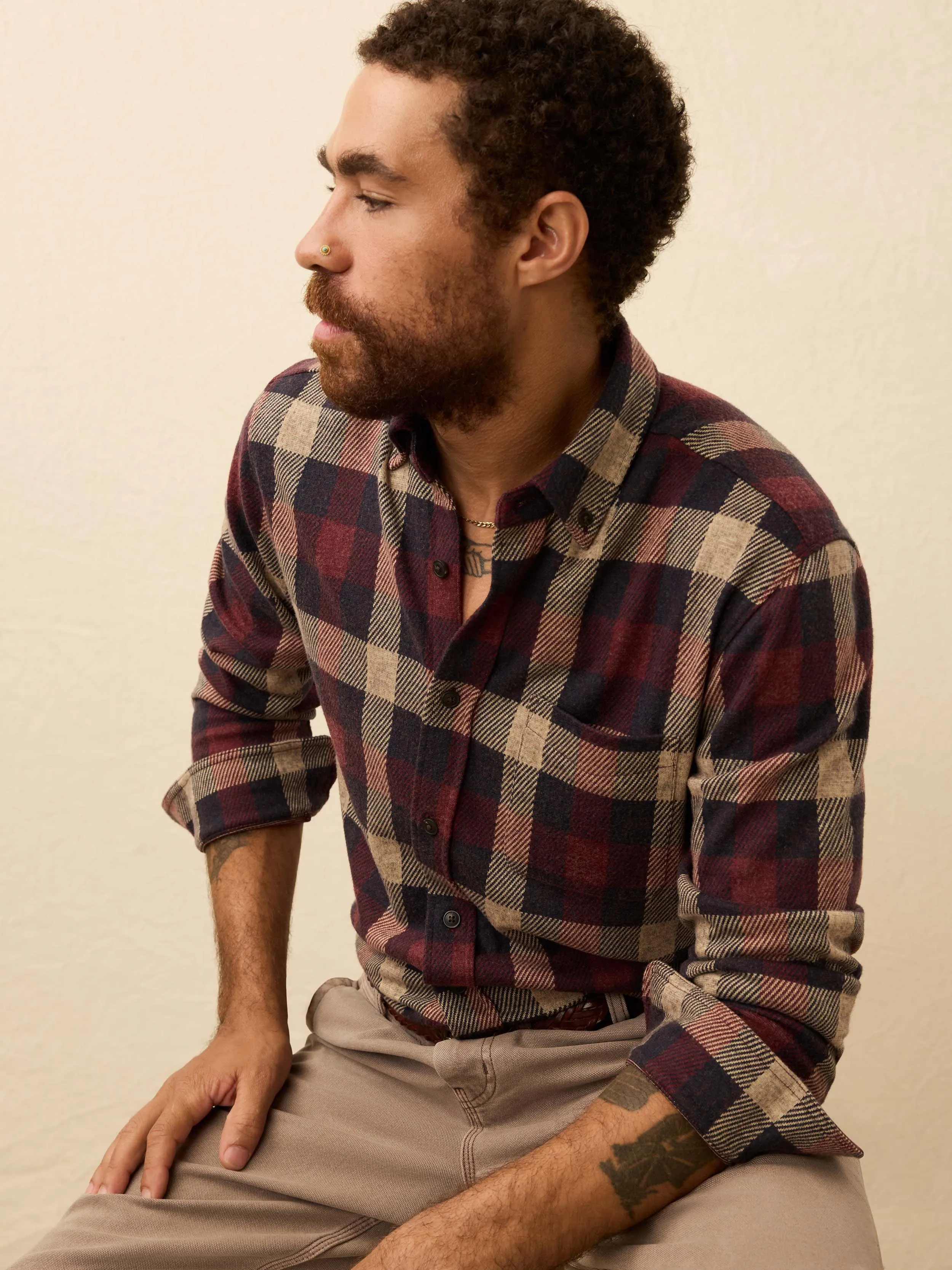 Legend™ Sweater Shirt (Single Pocket) - Burchfield Plaid sold by Faherty product image thumbnail 3