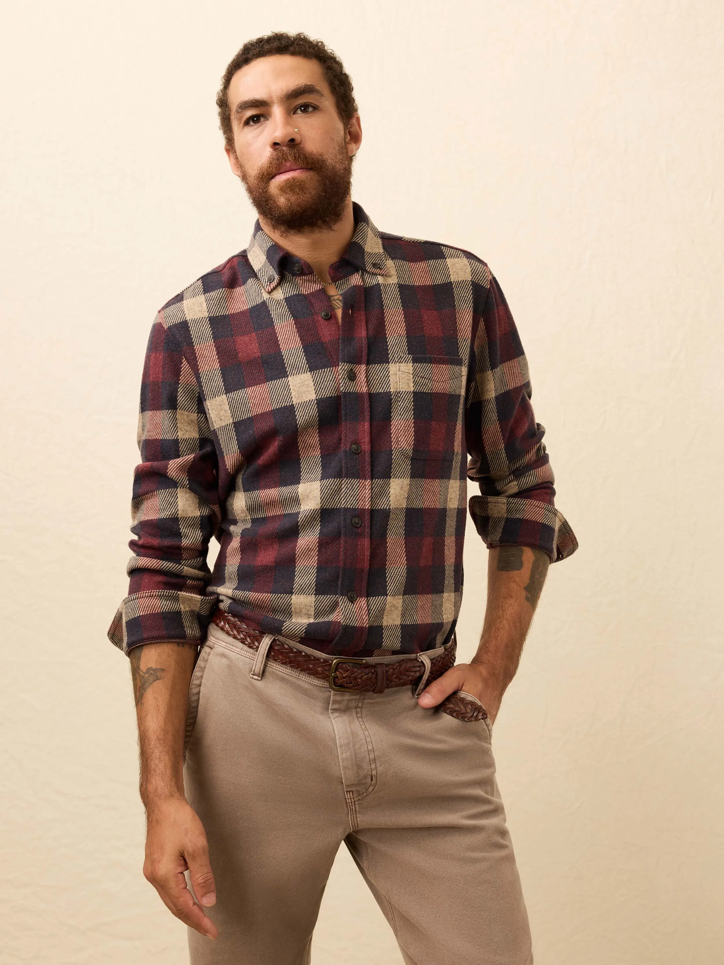 Legend™ Sweater Shirt (Single Pocket) - Burchfield Plaid sold by Faherty