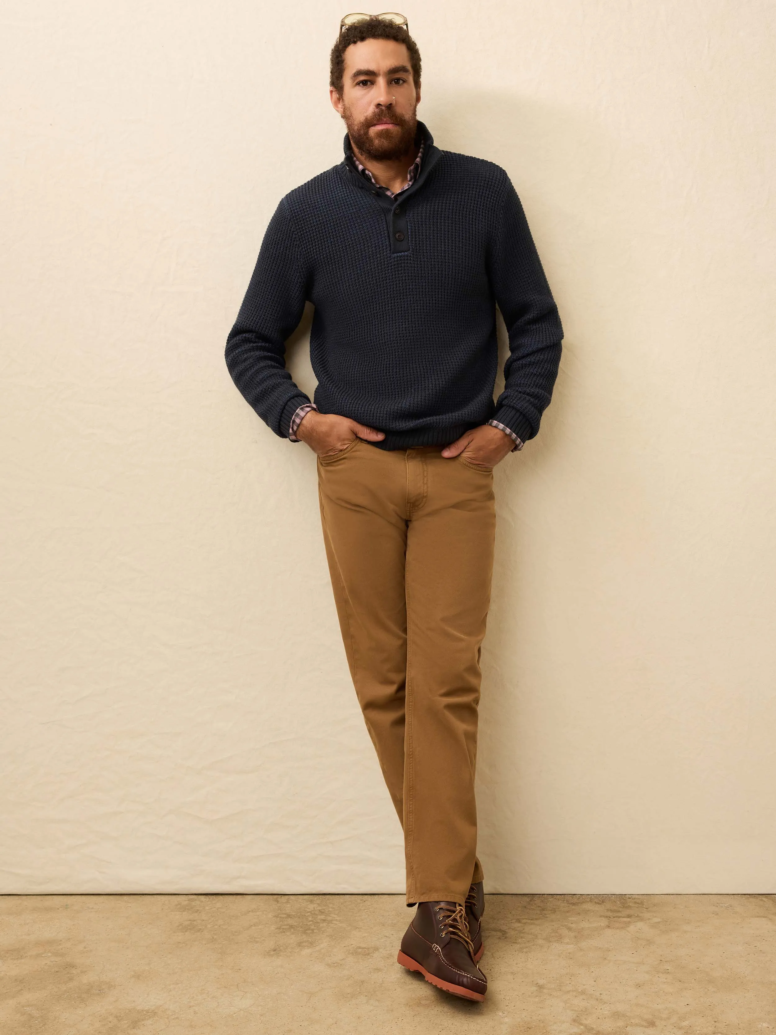 Reserve Twill 5-Pocket Pant - Kodiak Brown sold by Faherty