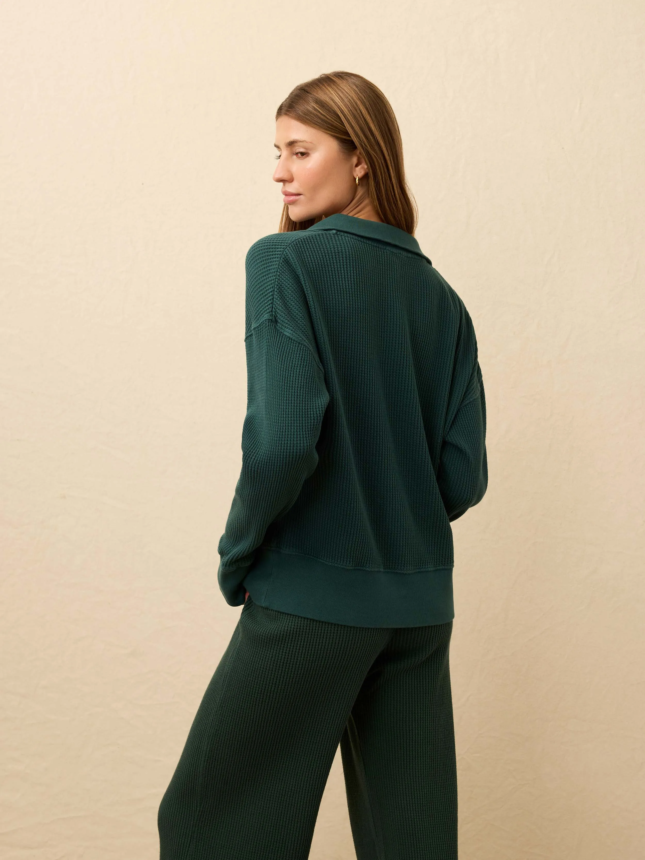 Après Waffle Henley - Seamoss sold by Faherty product image thumbnail 4