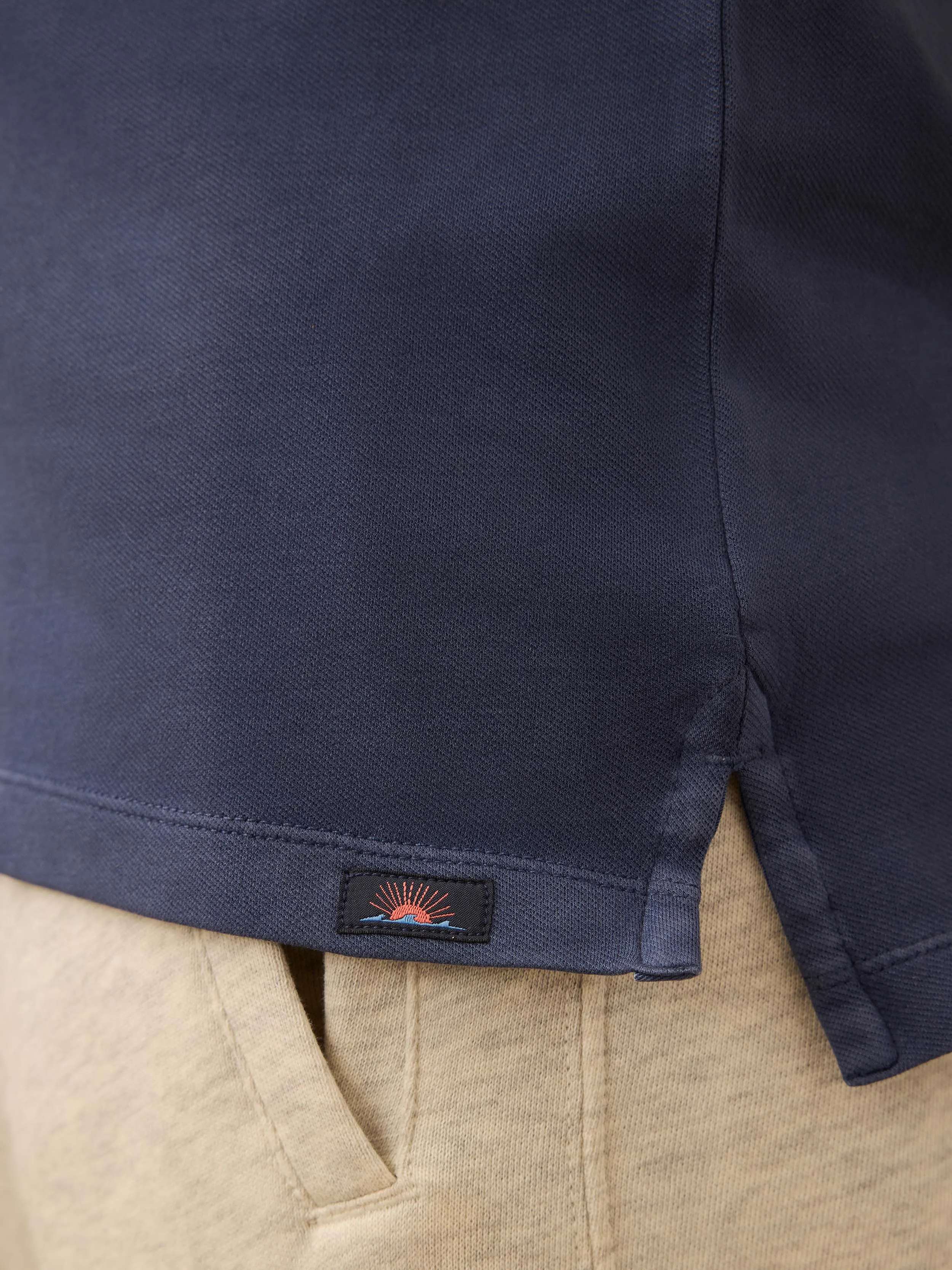 Long-Sleeve Field Knit Polo - Blue Nights sold by Faherty product image thumbnail 3