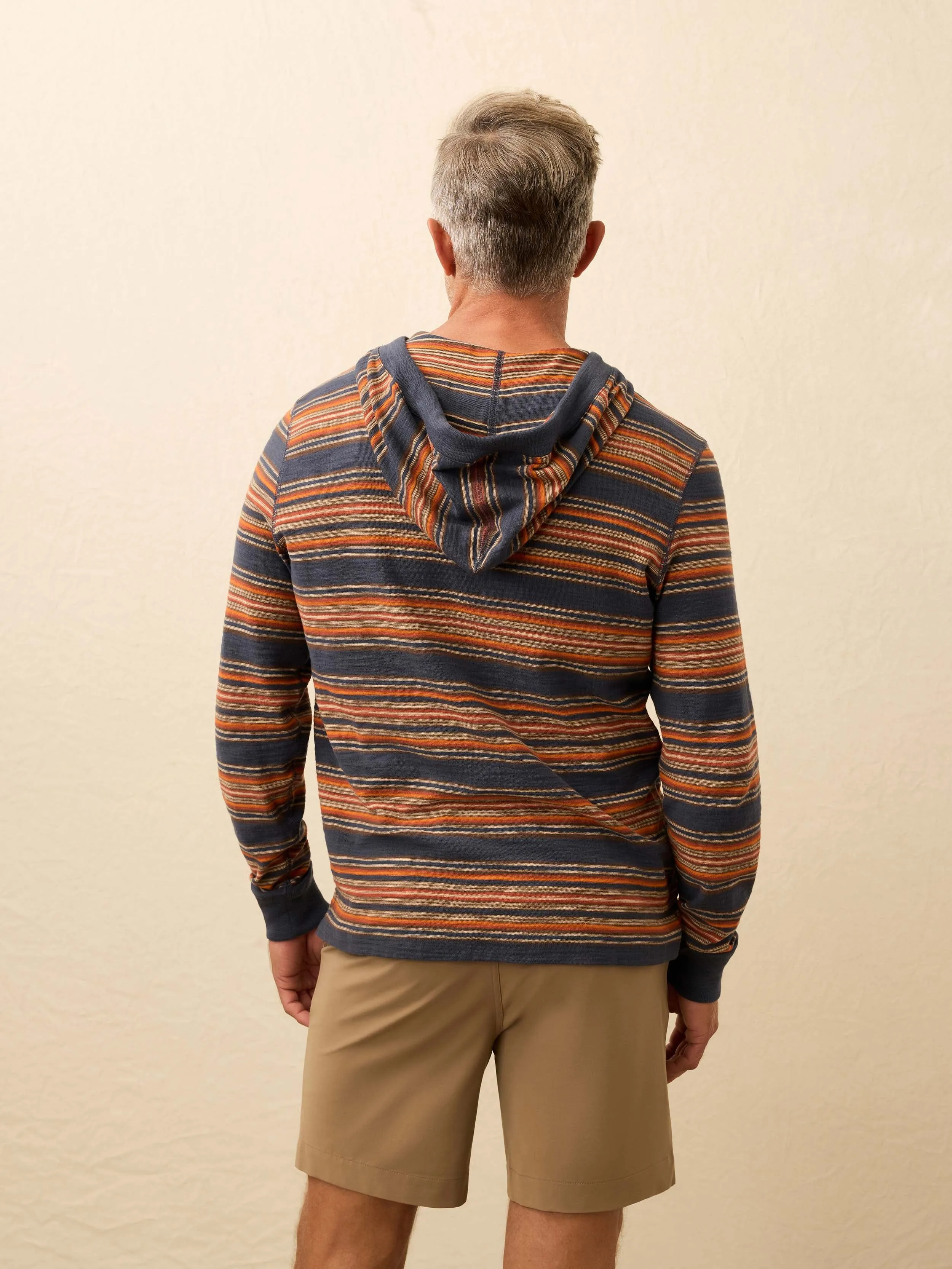 Sunwashed Organic Hoodie - Nighttime Fire Stripe sold by Faherty product image thumbnail 2