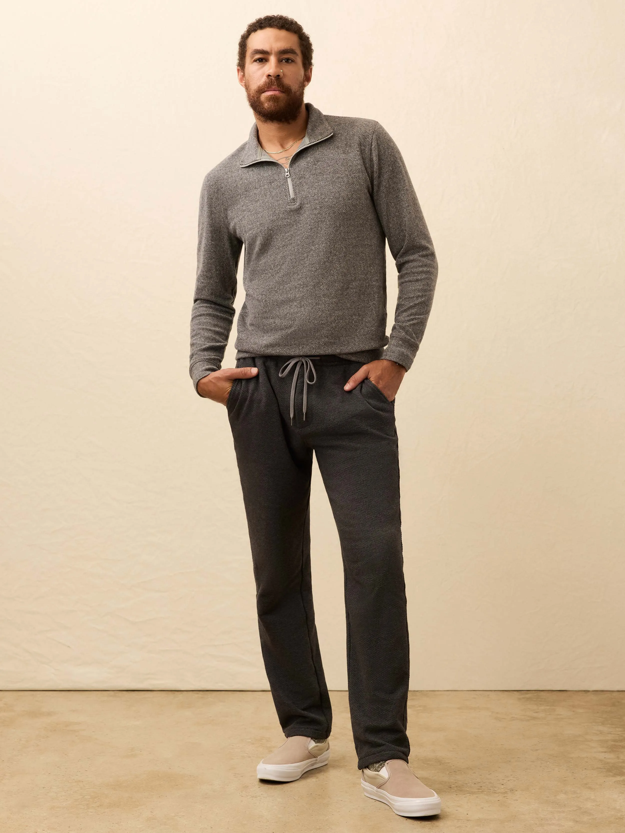 Inlet Jogger Pant - Black Sky Melange sold by Faherty