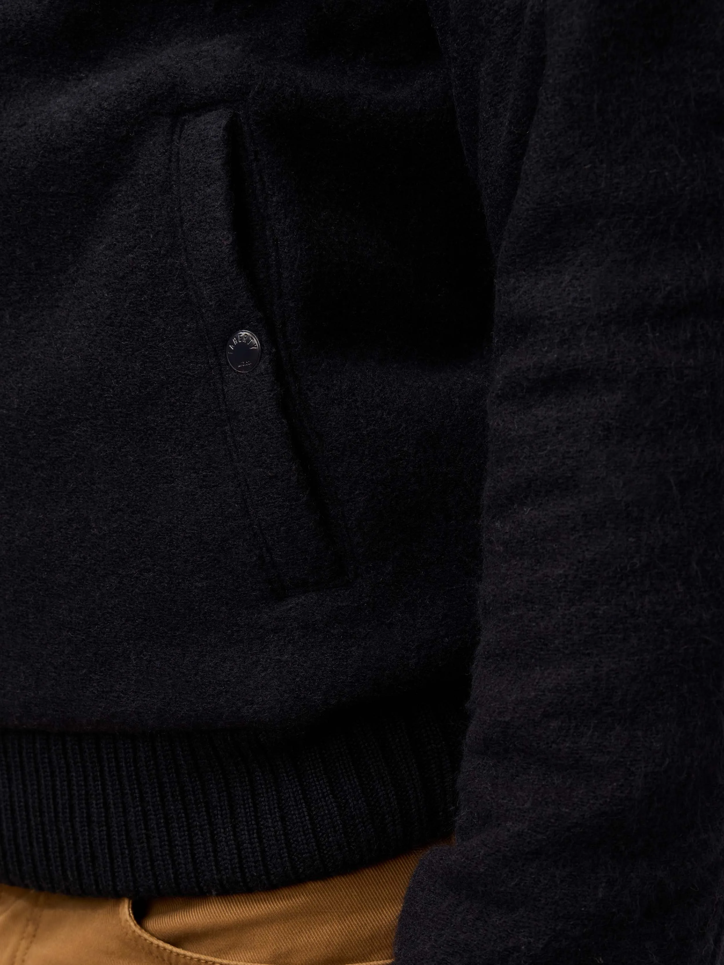 Range Fleece Lined Bomber - Navy Shadow Twill sold by Faherty product image thumbnail 5