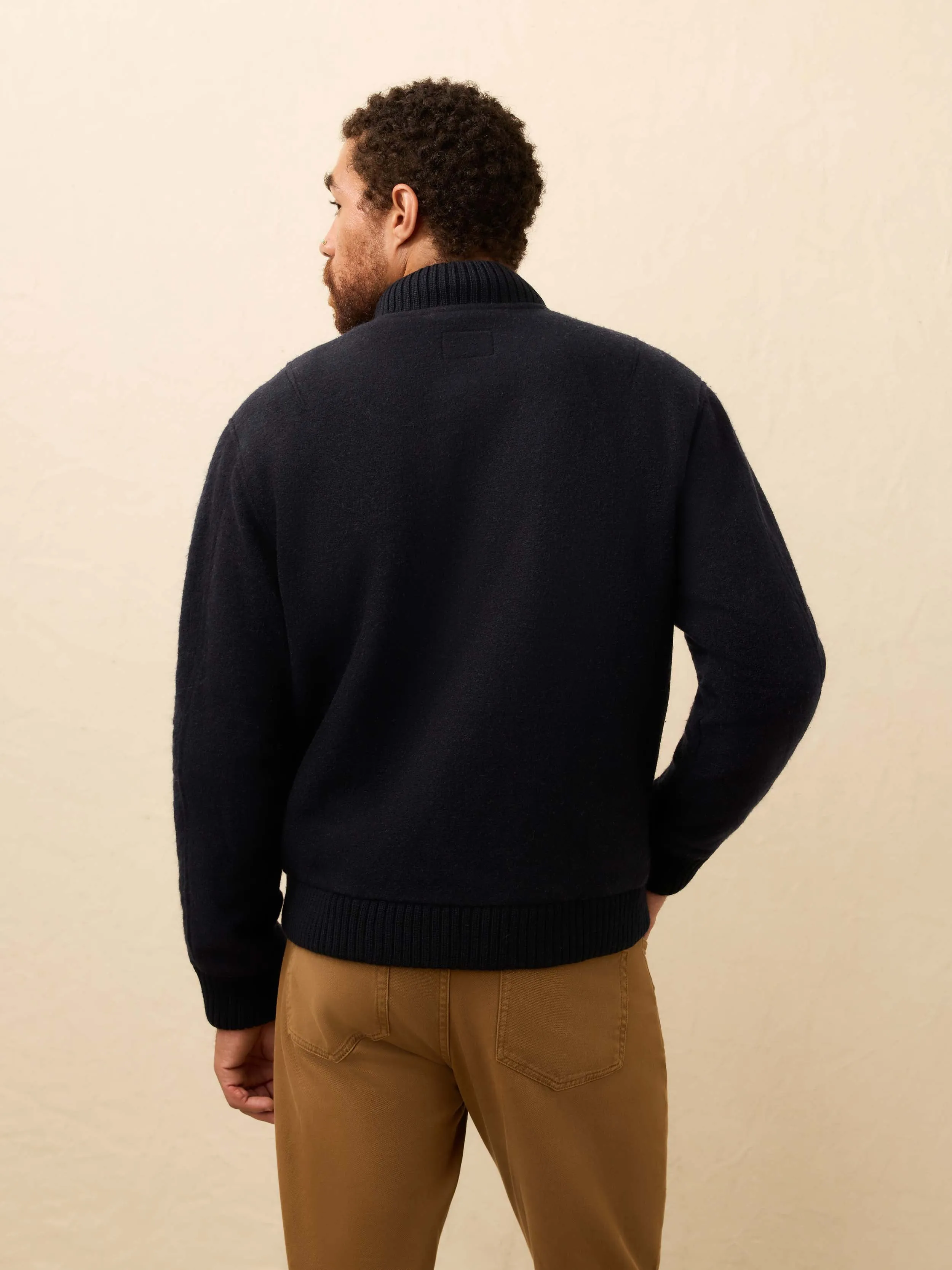 Range Fleece Lined Bomber - Navy Shadow Twill sold by Faherty product image thumbnail 3