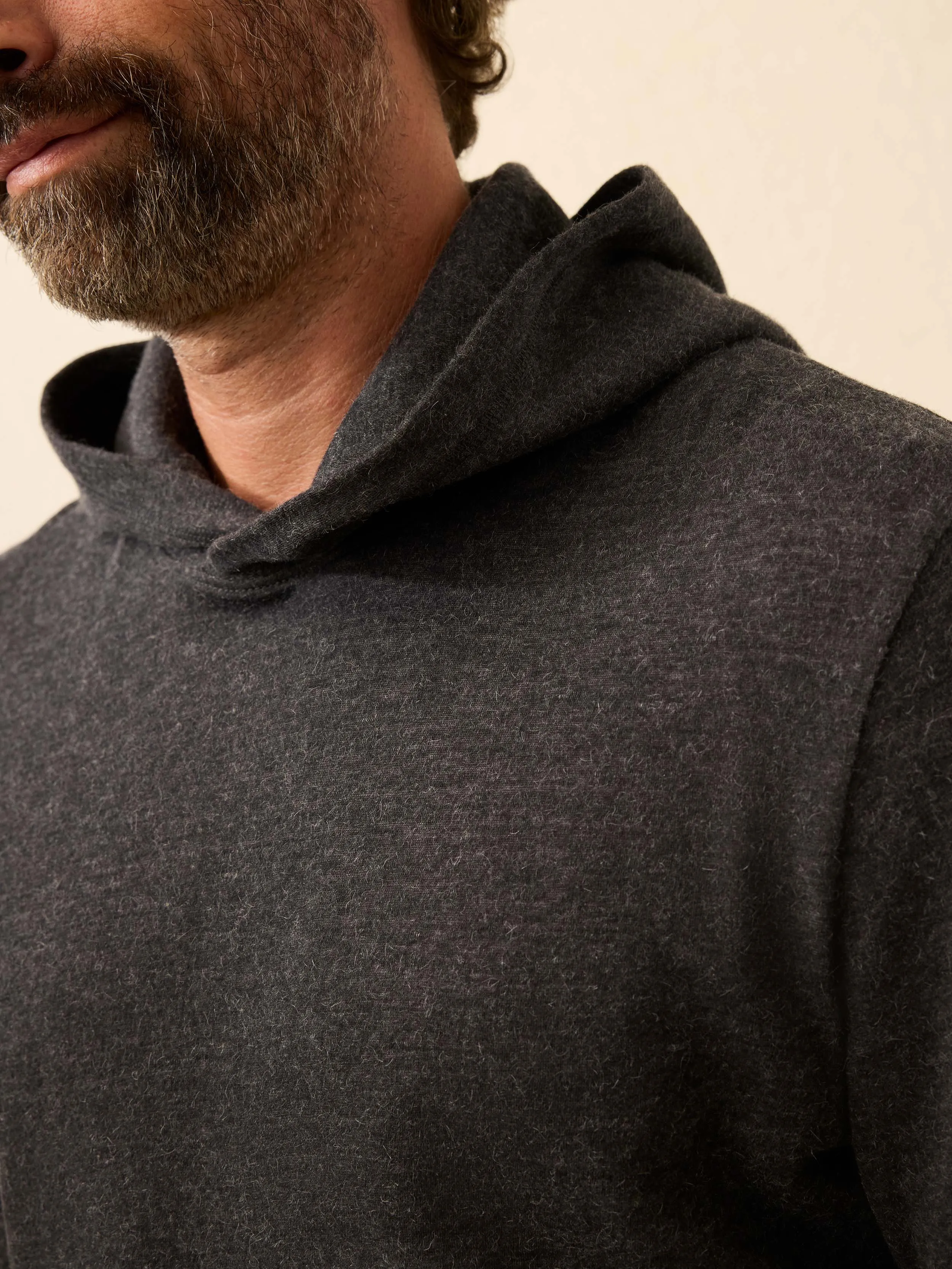 Aspen Lounge Cashmere Hoodie - Coal Smoke Melange sold by Faherty product image thumbnail 2