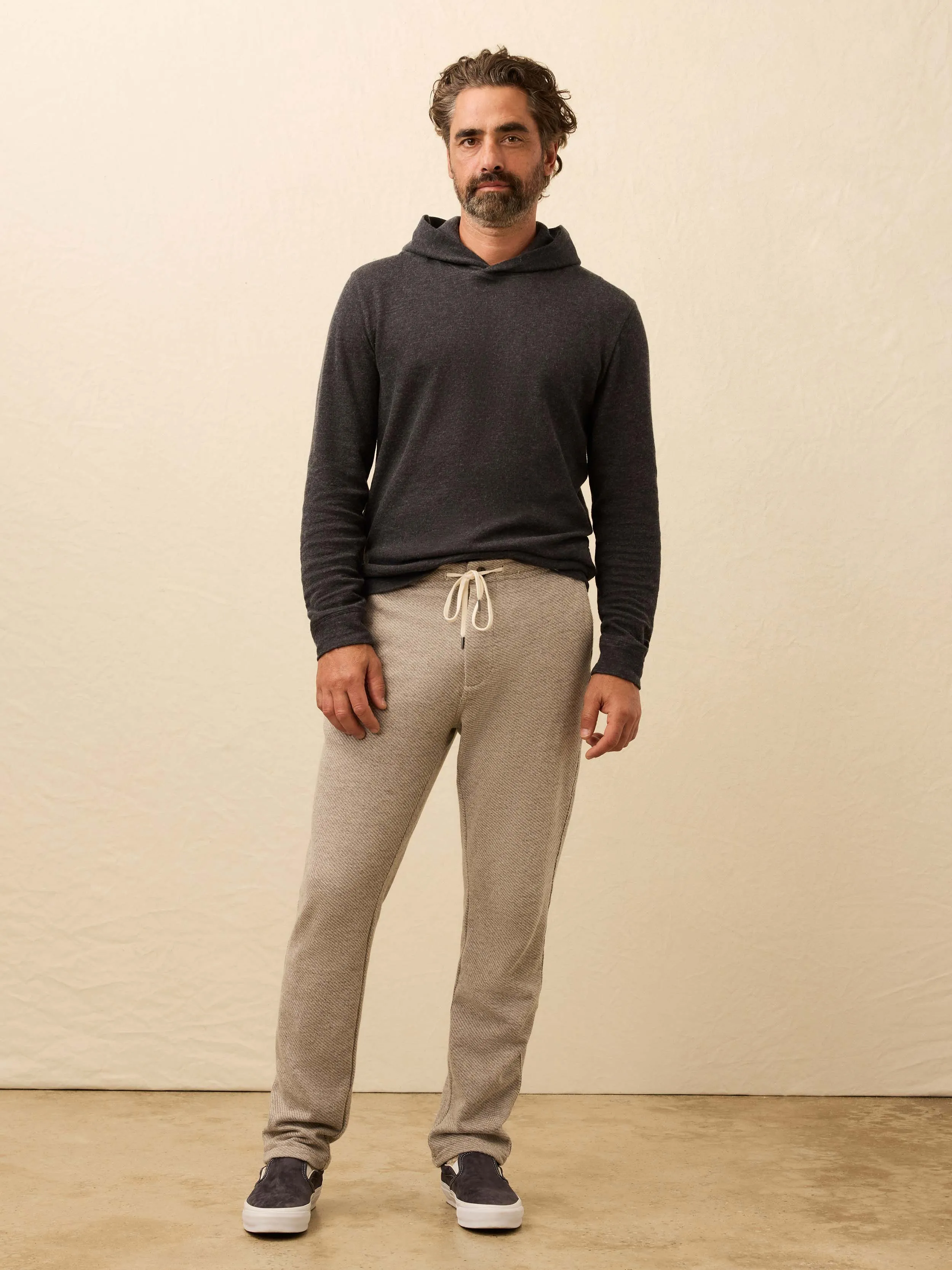 Aspen Lounge Cashmere Hoodie - Coal Smoke Melange sold by Faherty product image thumbnail 3