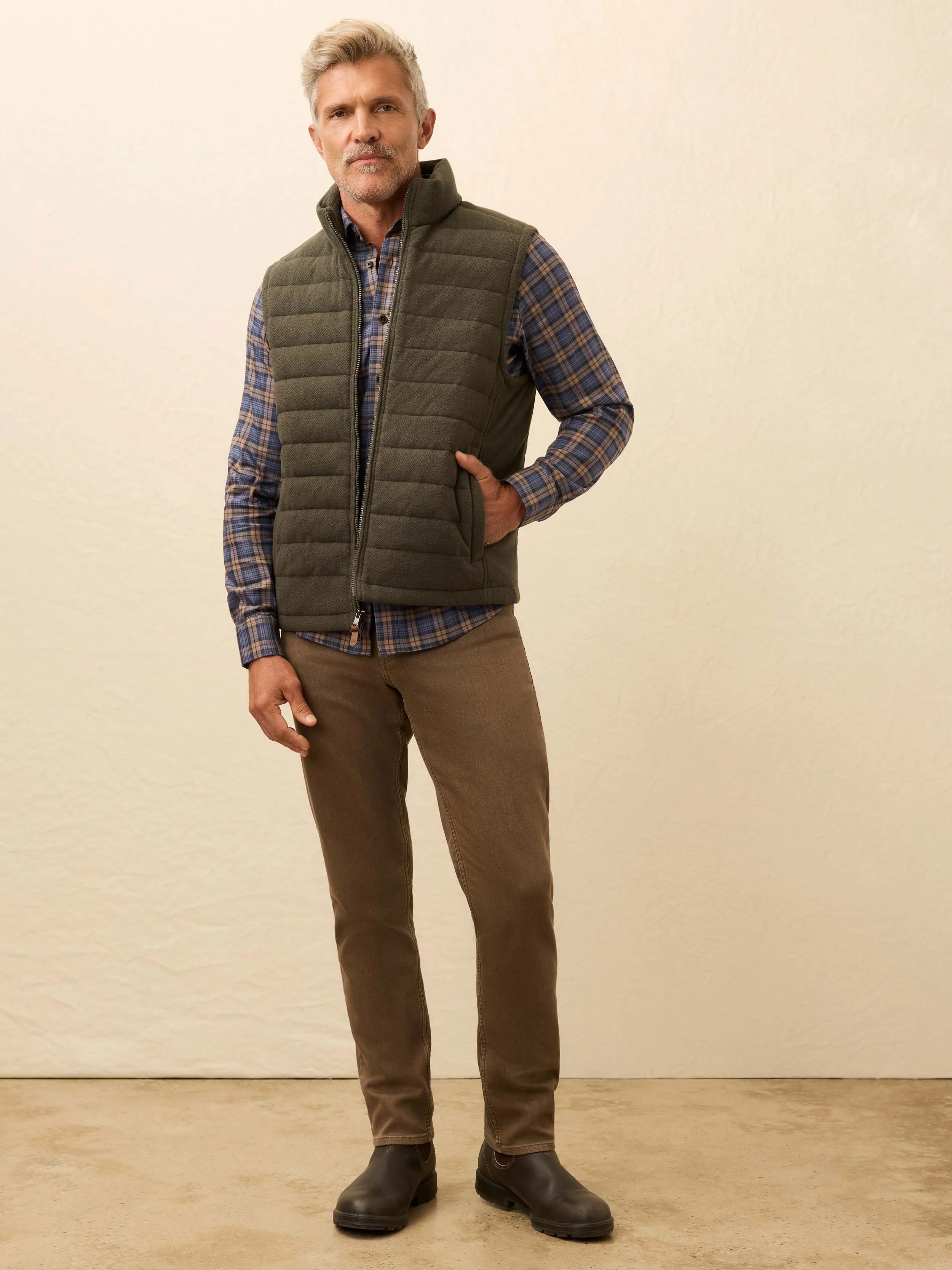 Teton Valley Vest - Olive Lake Herringbone sold by Faherty product image thumbnail 4