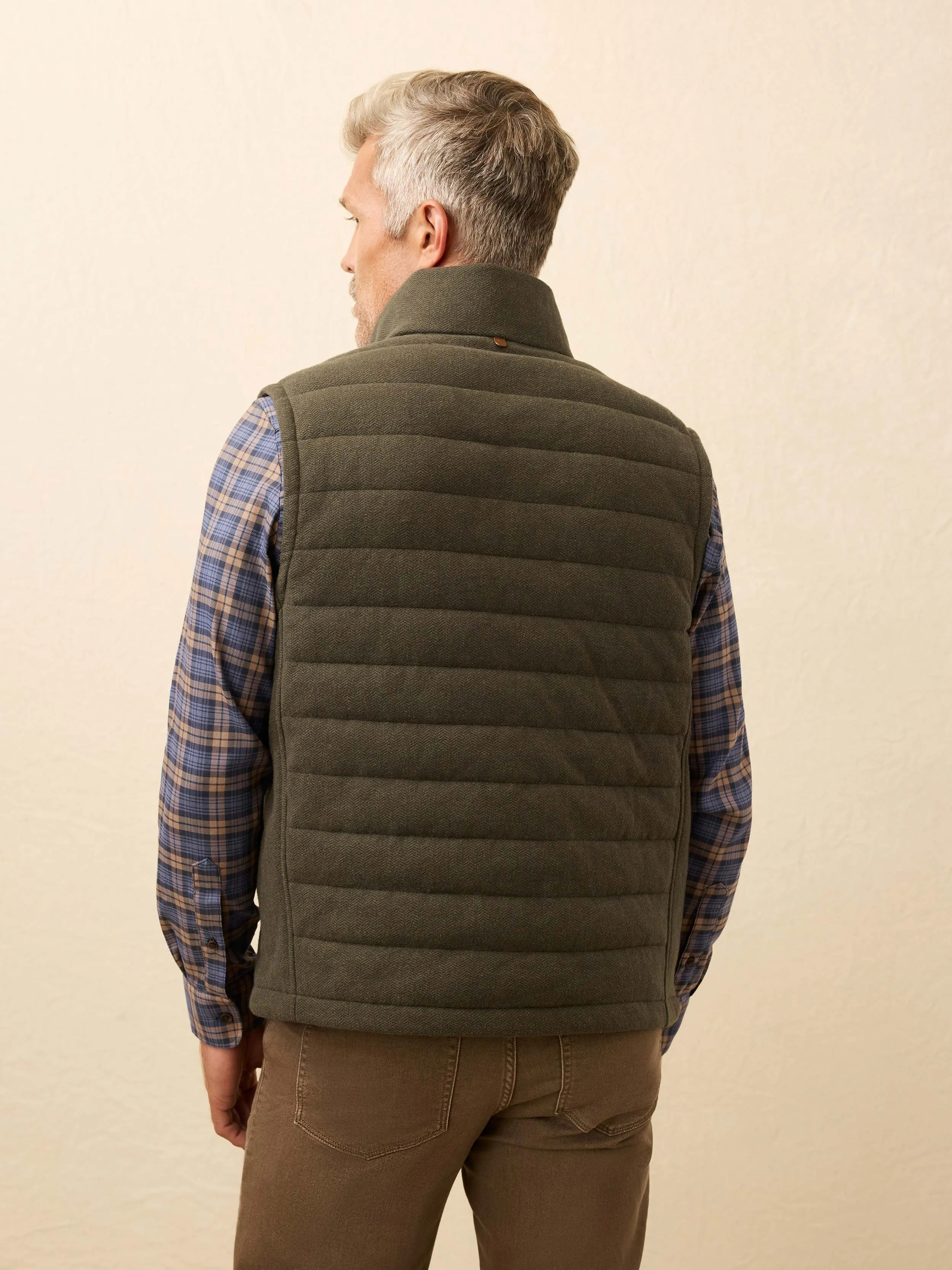 Teton Valley Vest - Olive Lake Herringbone sold by Faherty product image thumbnail 5