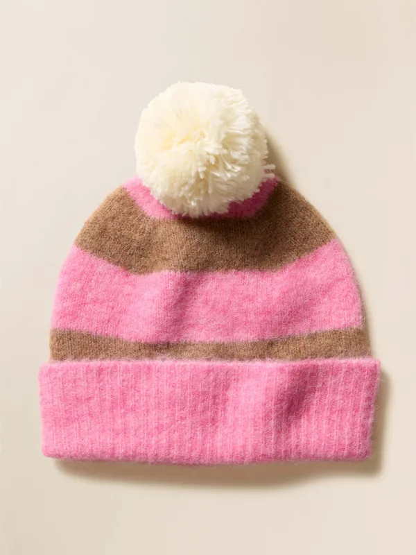 Apres Alpaca Pom Beanie - Pink Opal sold by Faherty
