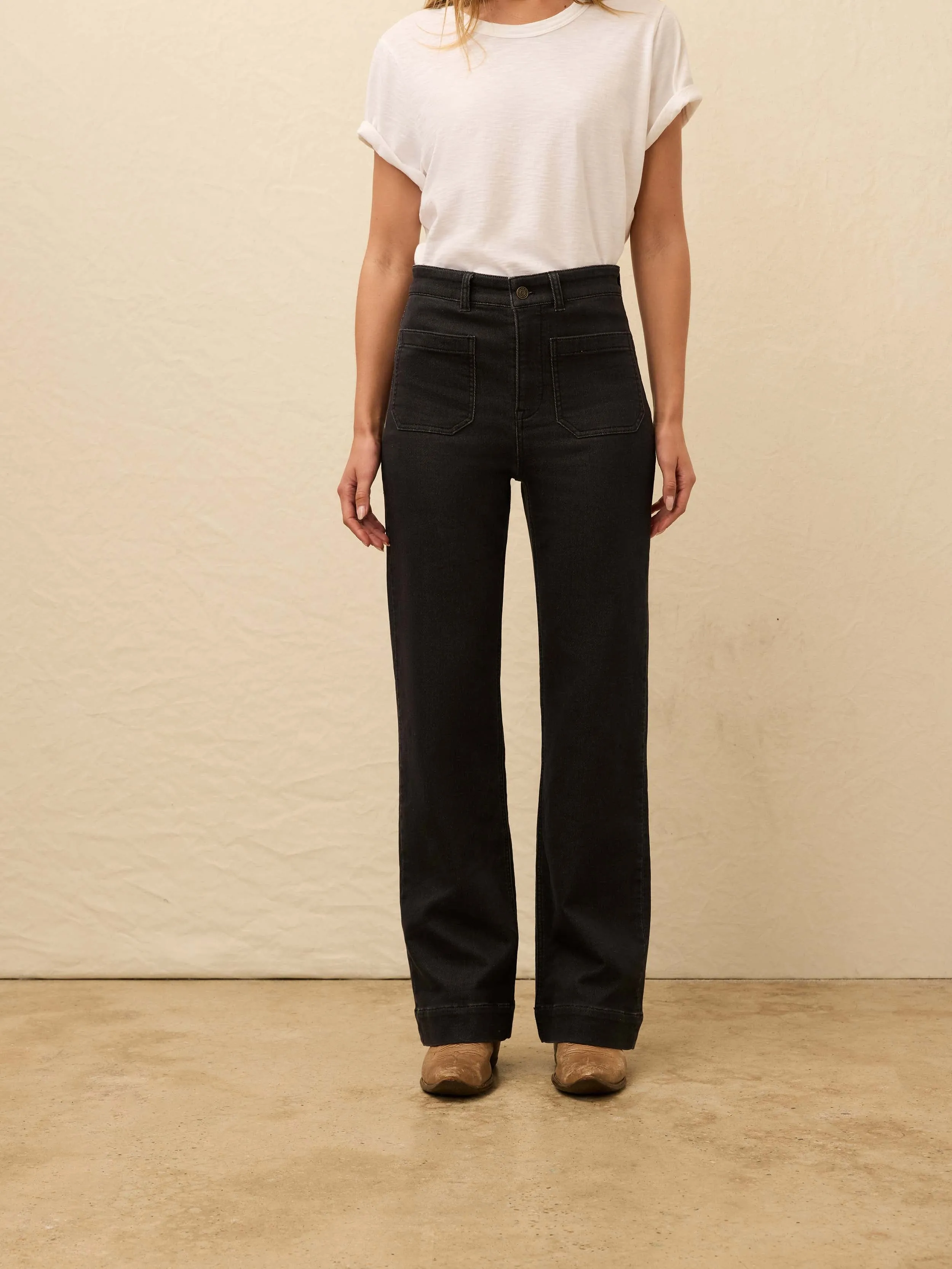 Stretch Terry Patch Pocket Ankle Pant - Onyx Black sold by Faherty product image thumbnail 3