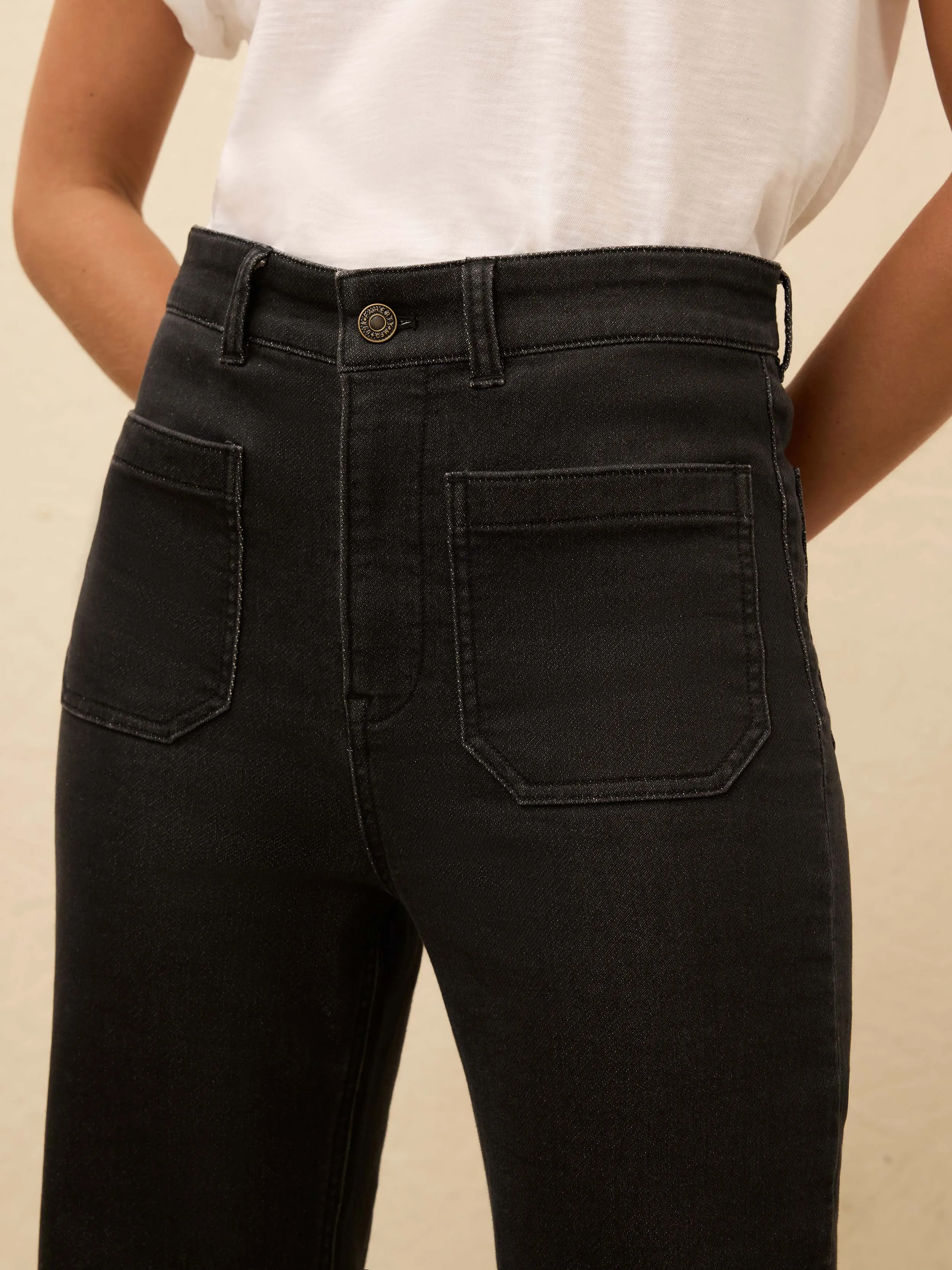 Stretch Terry Patch Pocket Ankle Pant - Onyx Black sold by Faherty product image thumbnail 4