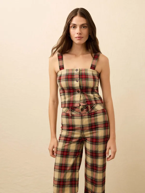 High Ridge Cord Bustier - Winterstone Plaid sold by Faherty
