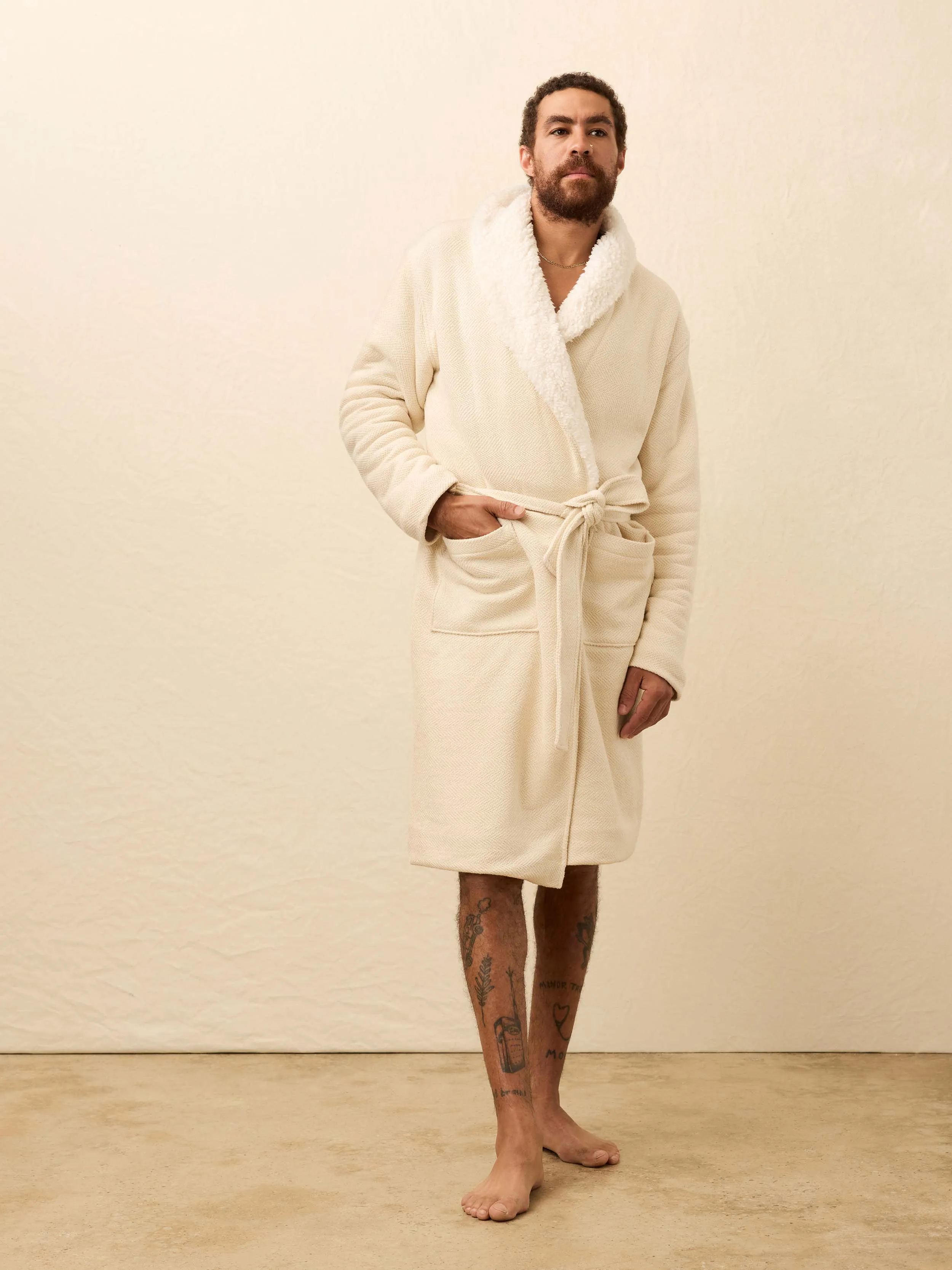 Whitewater High Pile Fleece Robe - Summer Sands sold by Faherty