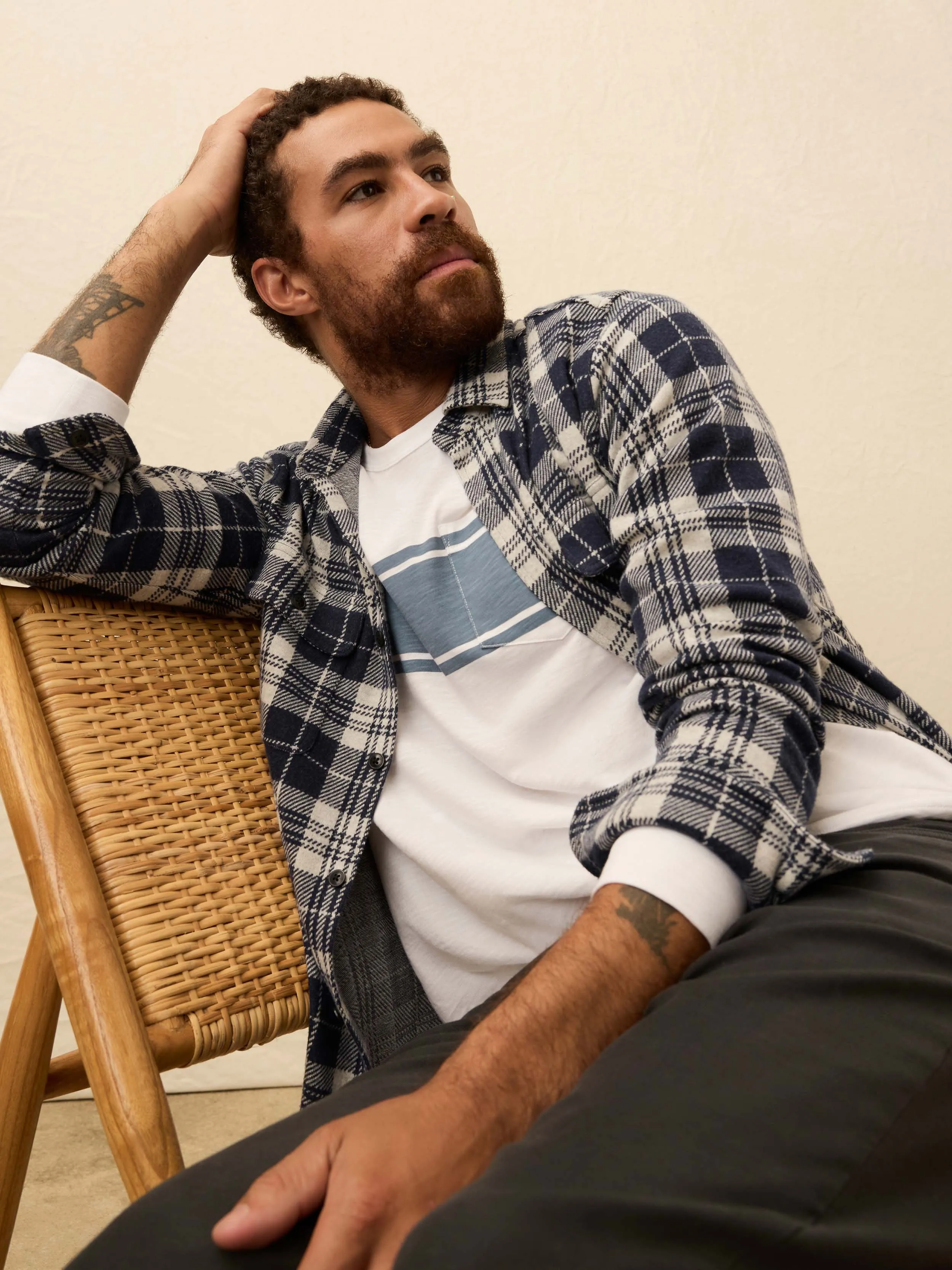 Legend Sweater Shirt - Sapphire Lake Plaid sold by Faherty product image thumbnail 4