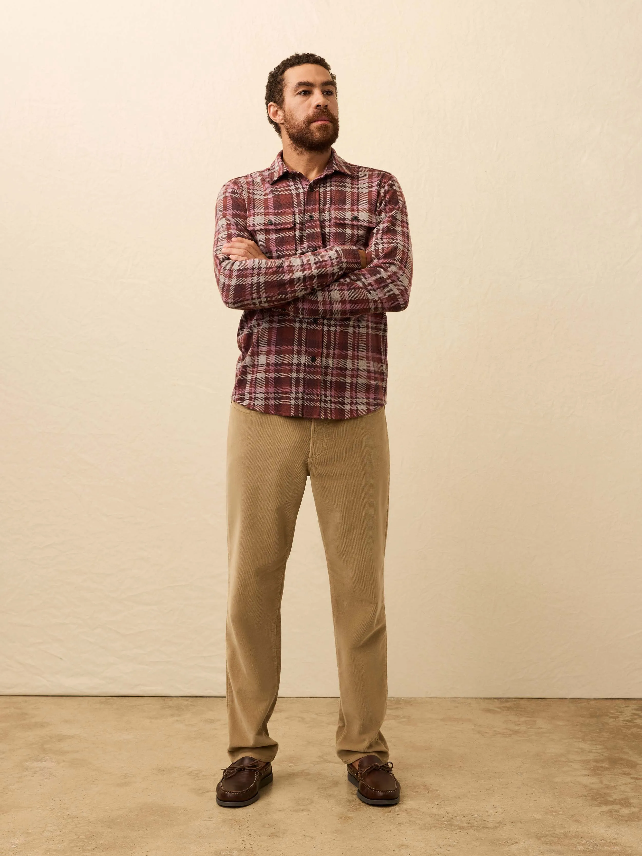 Legend™ Sweater Shirt - Burgundy Rose Plaid sold by Faherty product image thumbnail 4