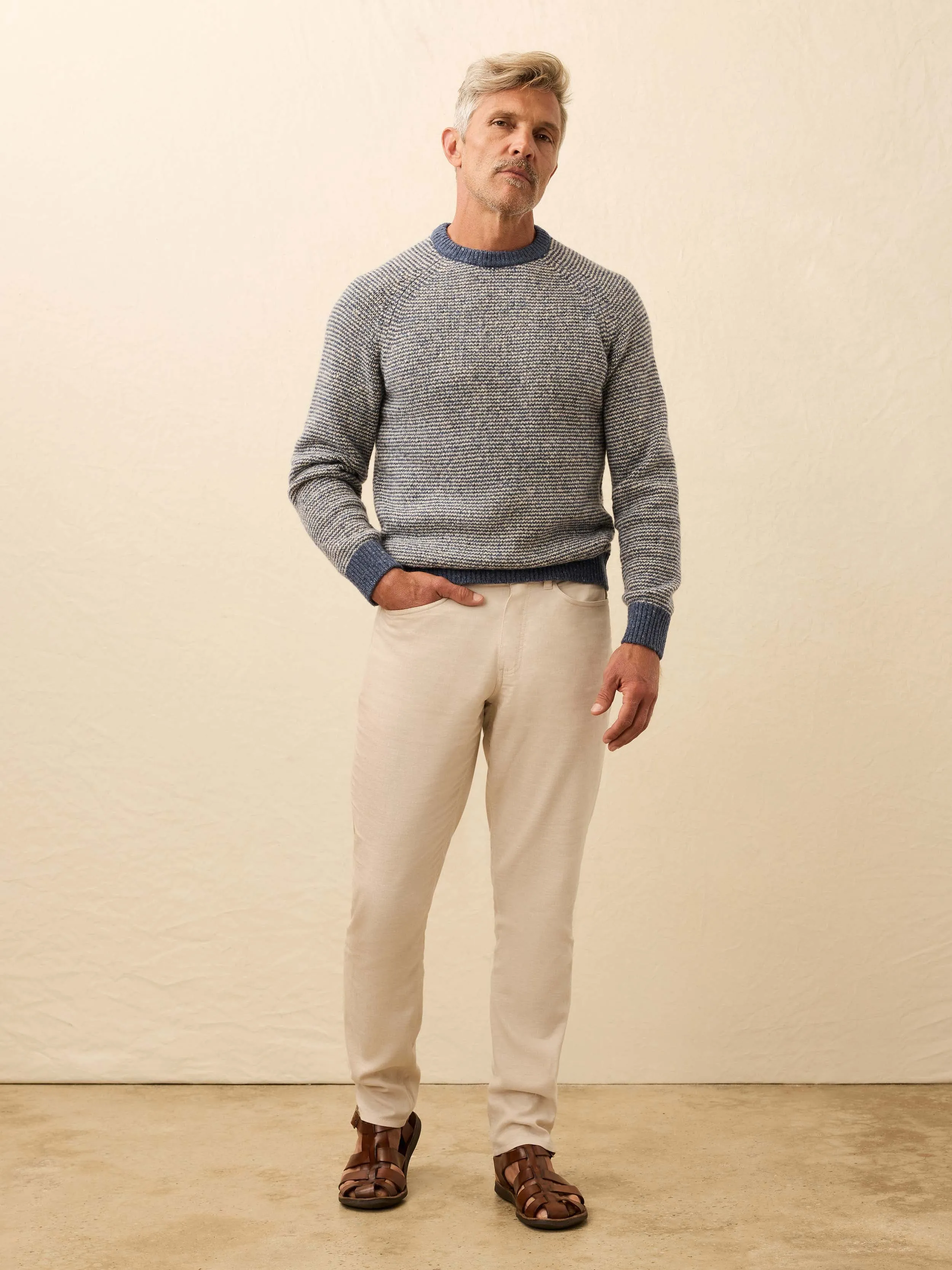 Donegal Crew Sweater - Sea Feeder Marl sold by Faherty product image thumbnail 3