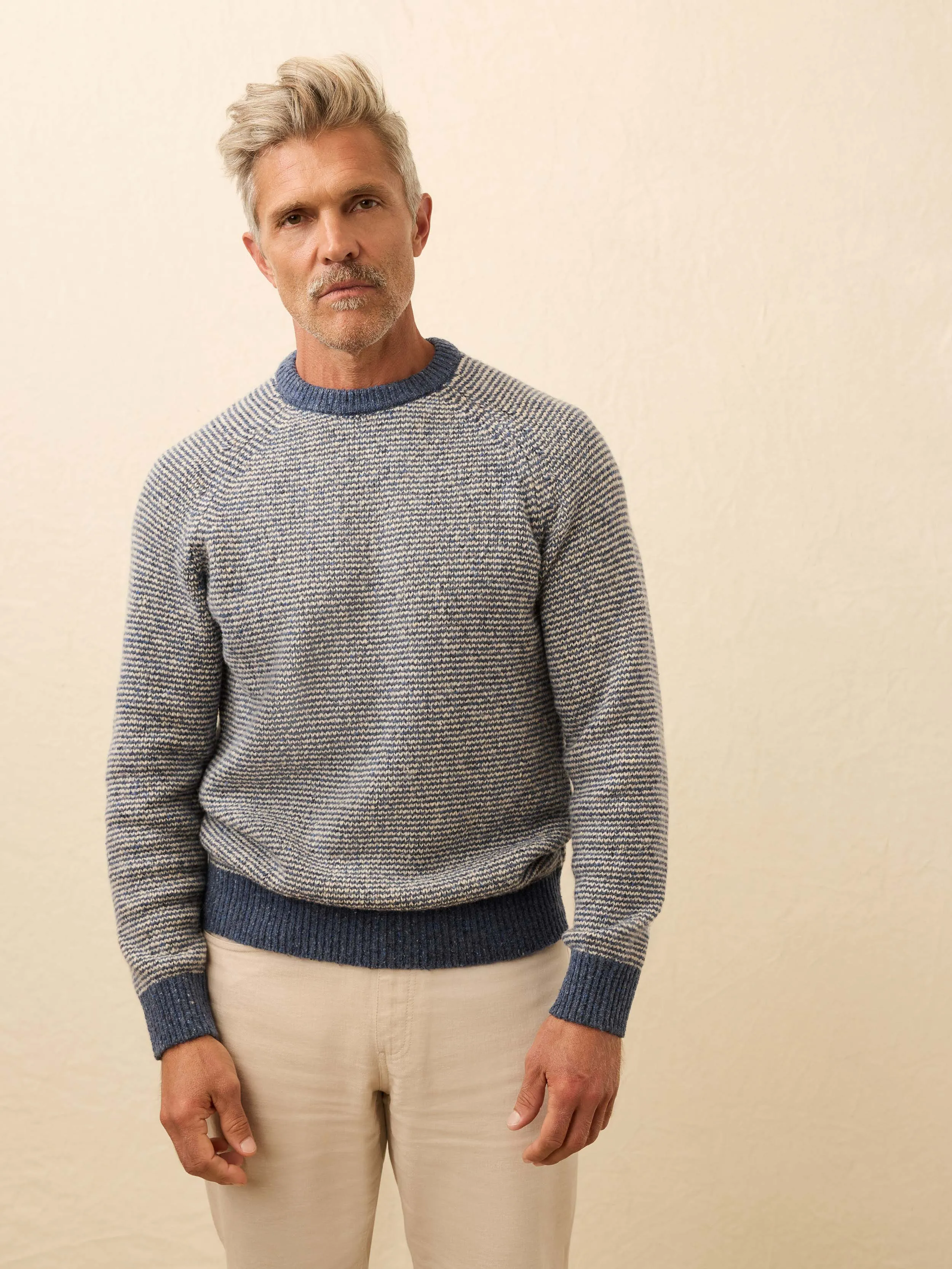 Donegal Crew Sweater - Sea Feeder Marl sold by Faherty