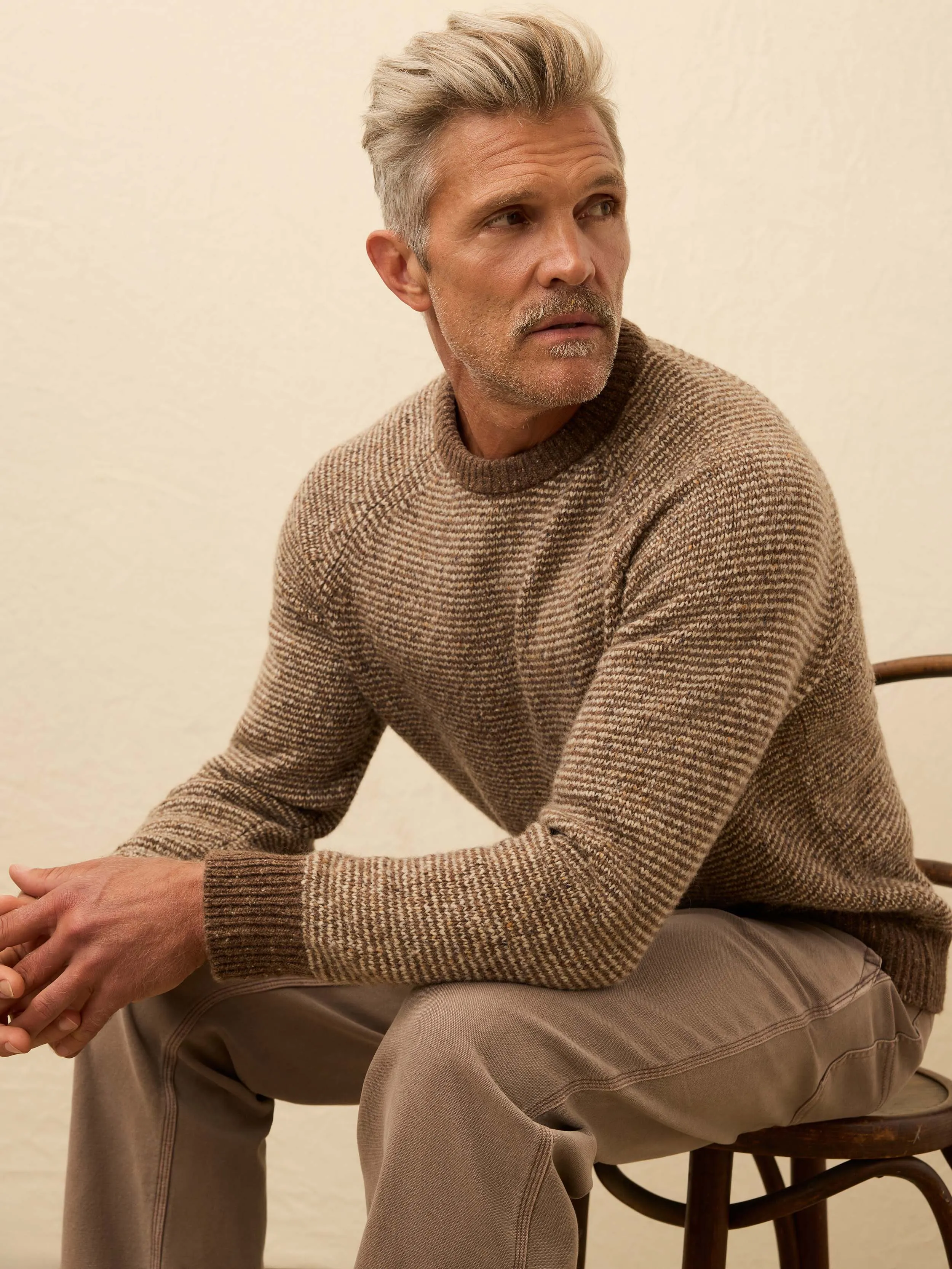 Donegal Crewneck Sweater - Walnut Feeder Marl sold by Faherty product image thumbnail 3