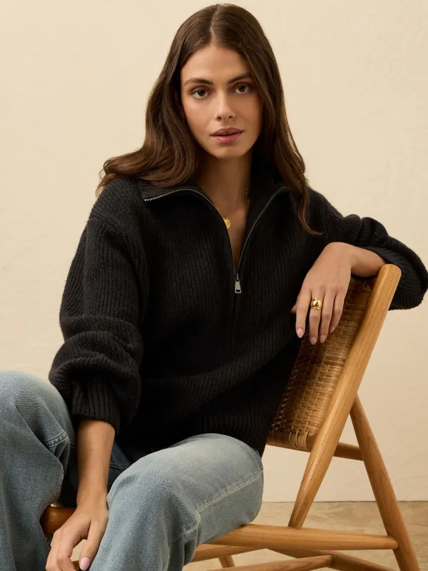 Jackson Quarter Zip - Charcoal Heather sold by Faherty