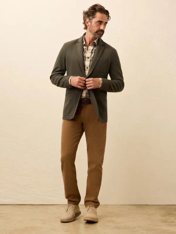 Inlet Knit Tweed Blazer - Olive Lake Herringbone sold by Faherty