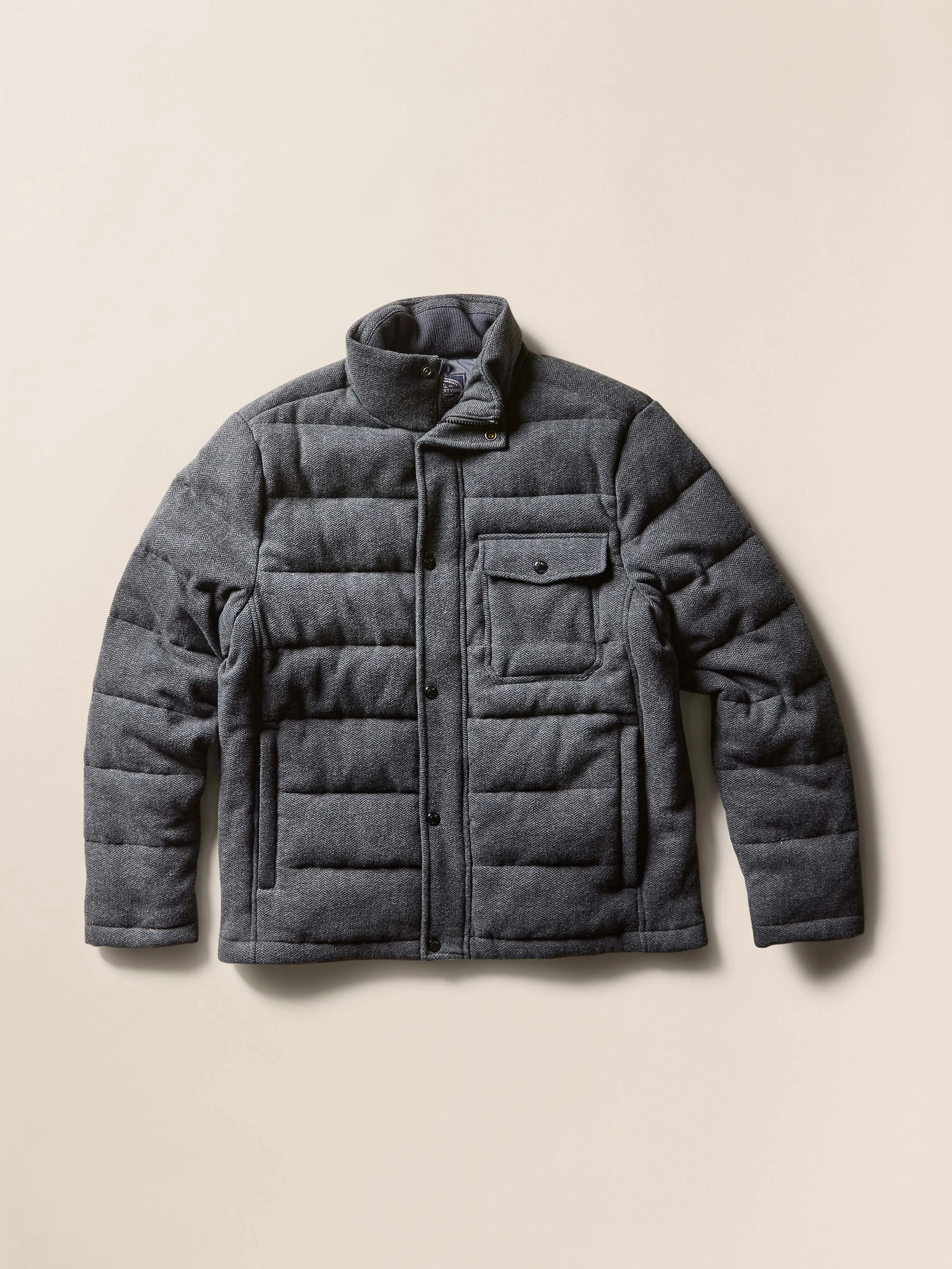 Teton Valley Deck Jacket - Dark Steel Charcoal Herringbone sold by Faherty product image thumbnail 3