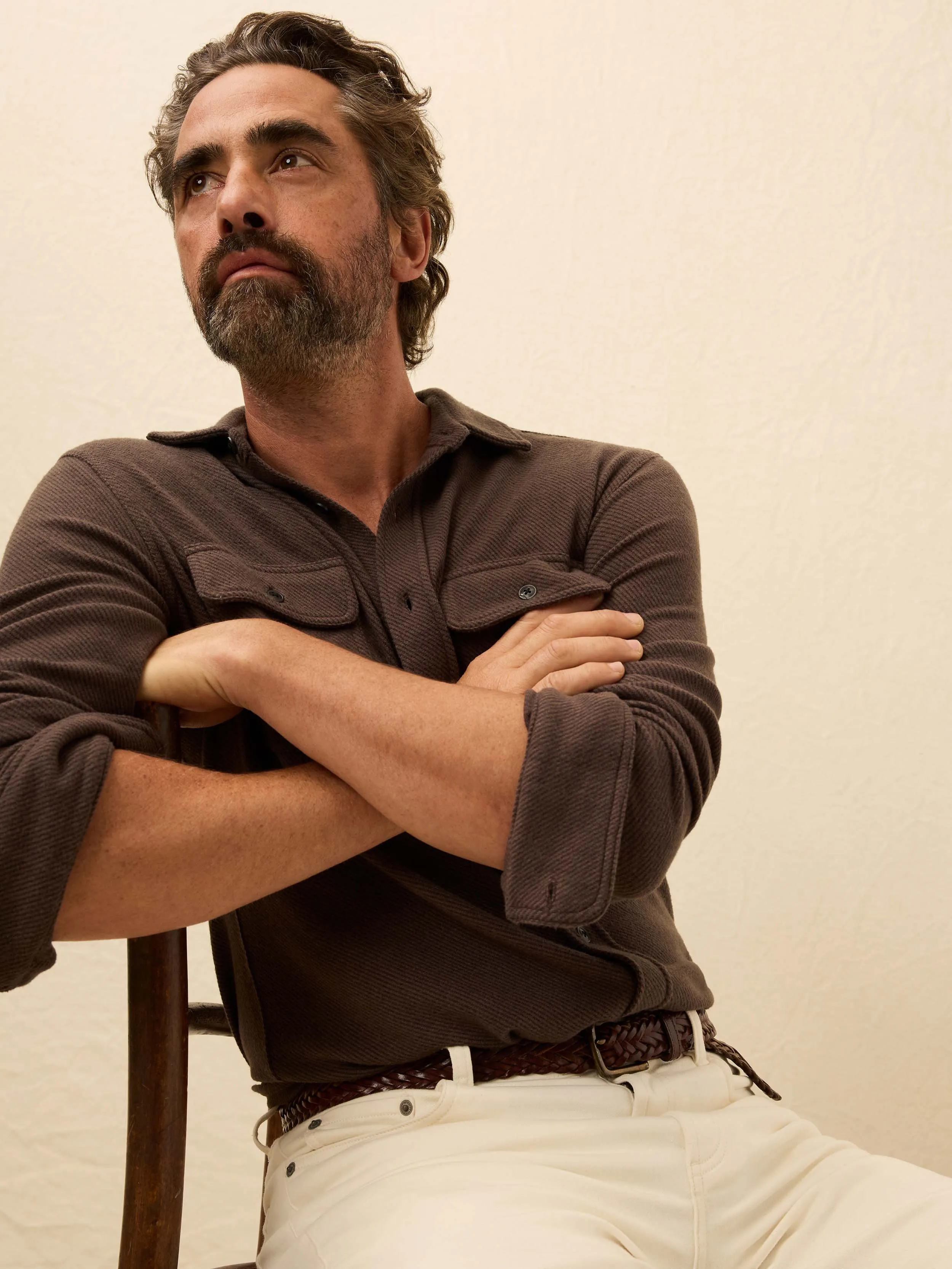 Legend™ Sweater Shirt - Valley Brown Twill sold by Faherty product image thumbnail 2