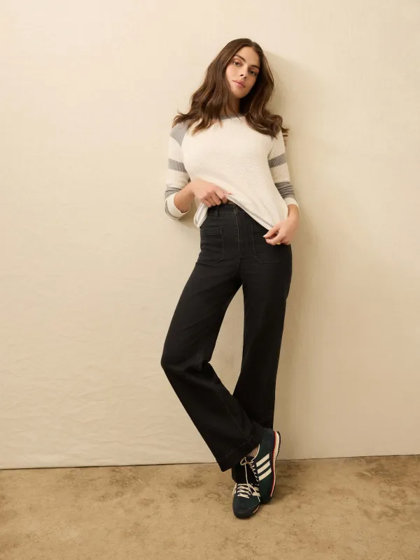 Stretch Terry Patch Pocket Pant - Onyx Black sold by Faherty