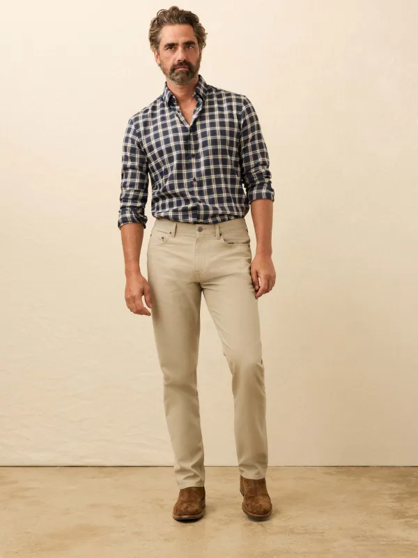 Reserve Twill 5-Pocket Pant - Rocky Cliff sold by Faherty
